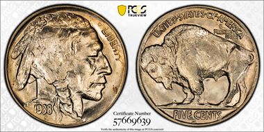 1938-D 5C Buffalo MS64