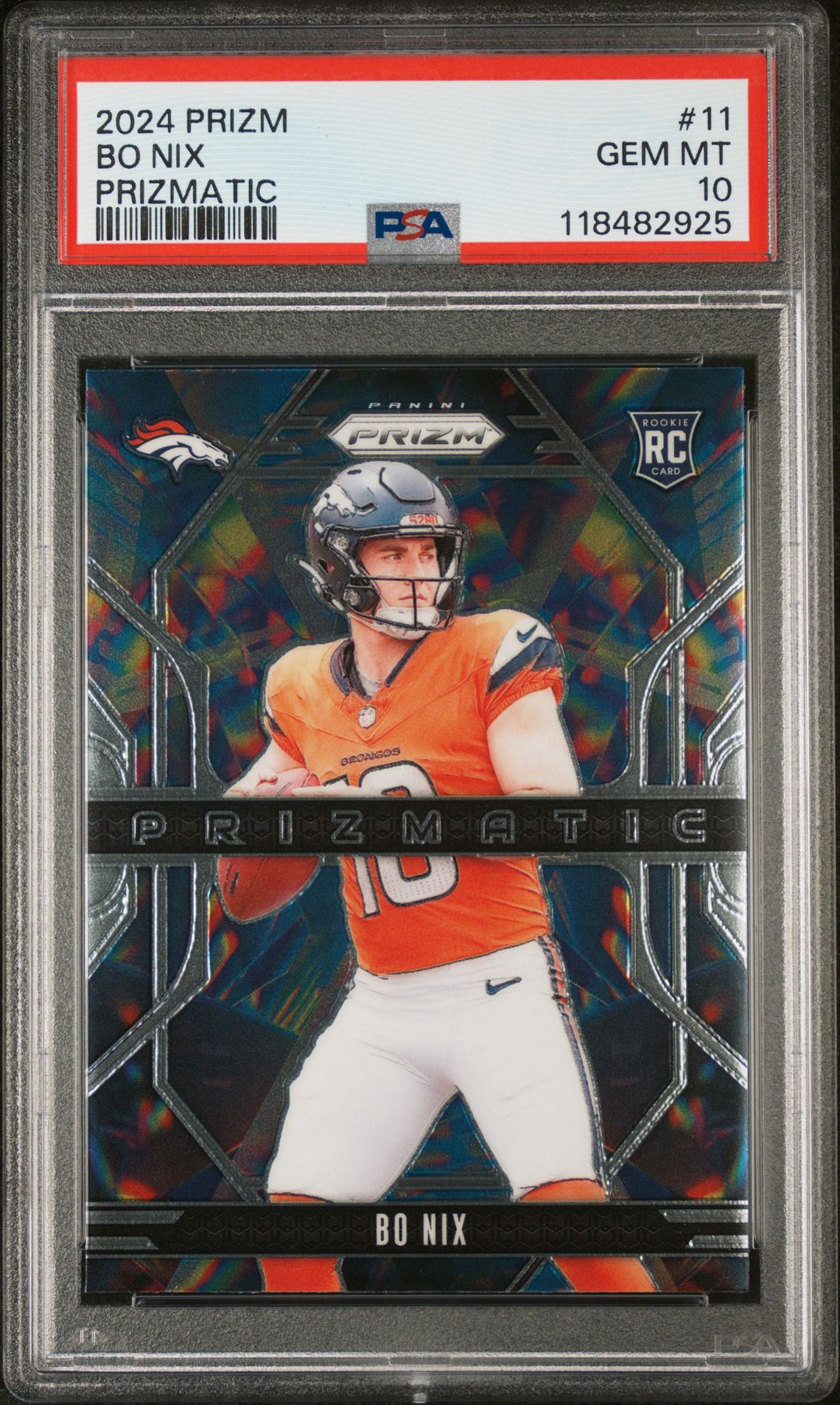 2024 Panini PANINI PRIZM PRIZMATIC GREEN PRIZM #11 Bo Nix front