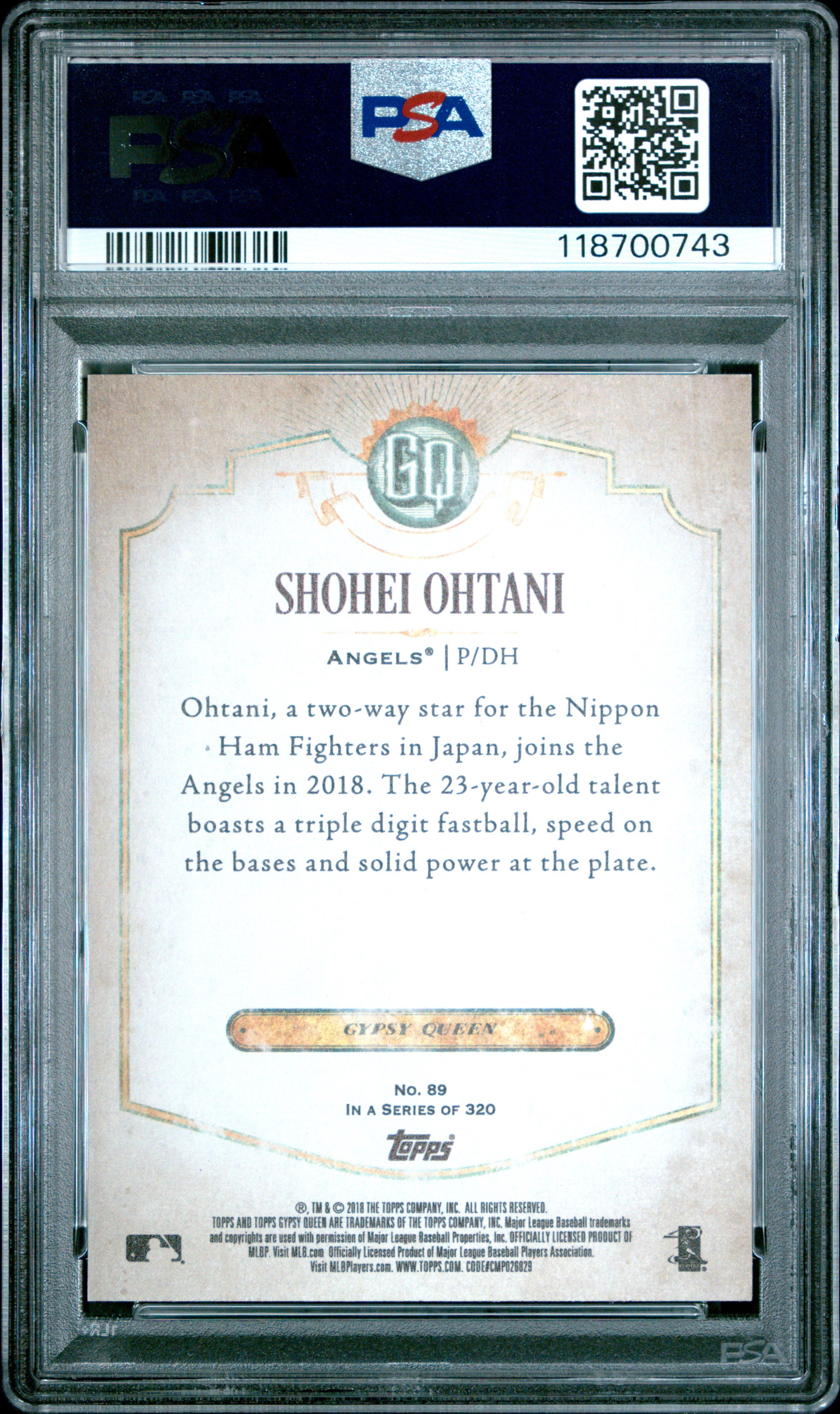 Nickp12's 2018 Topps Gypsy Queen Shohei Ohtani Green #89 PSA 9