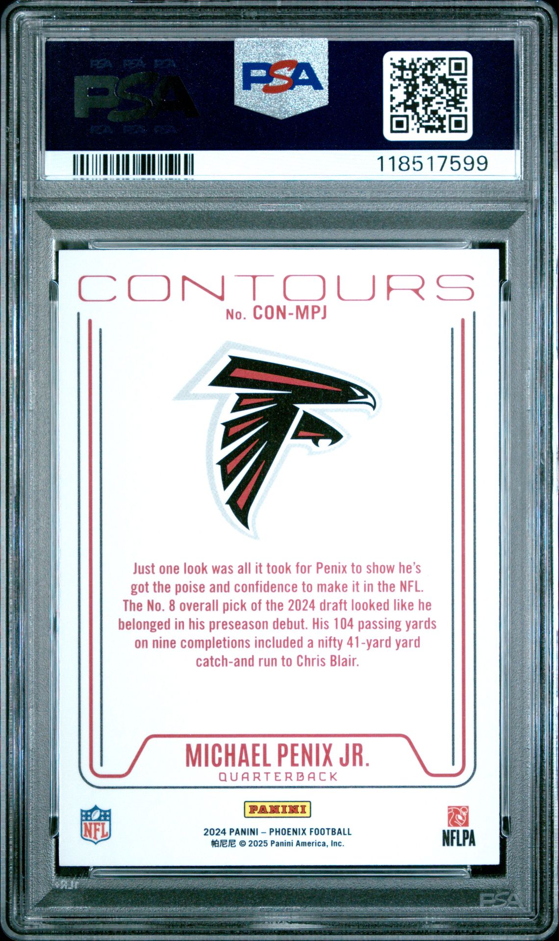 2024 Panini Phoenix Contours Michael Penix Jr. #Conmpj Ex 5 back