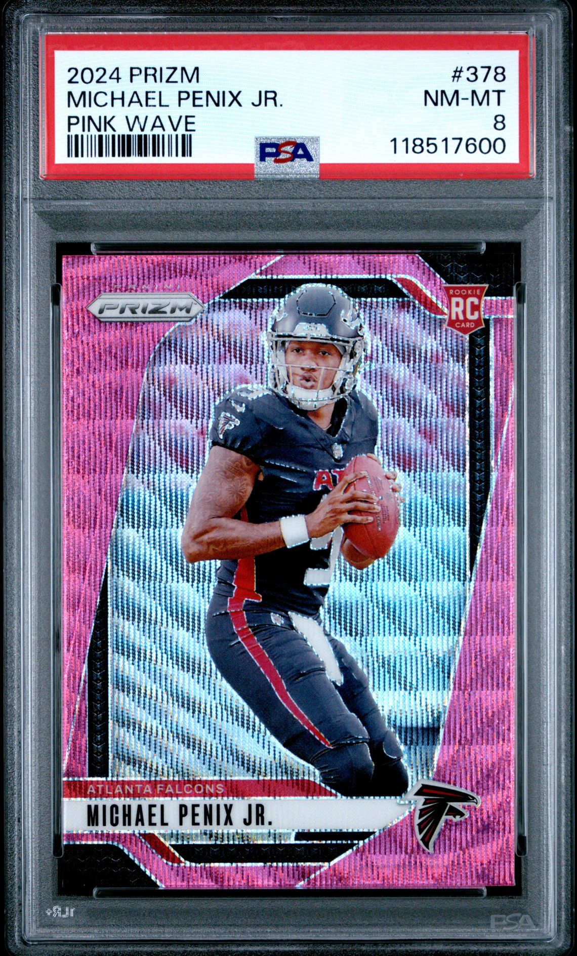 2024 Panini Prizm Michael Penix Jr. #378 (Pink Wave) Nm-Mt 8 front