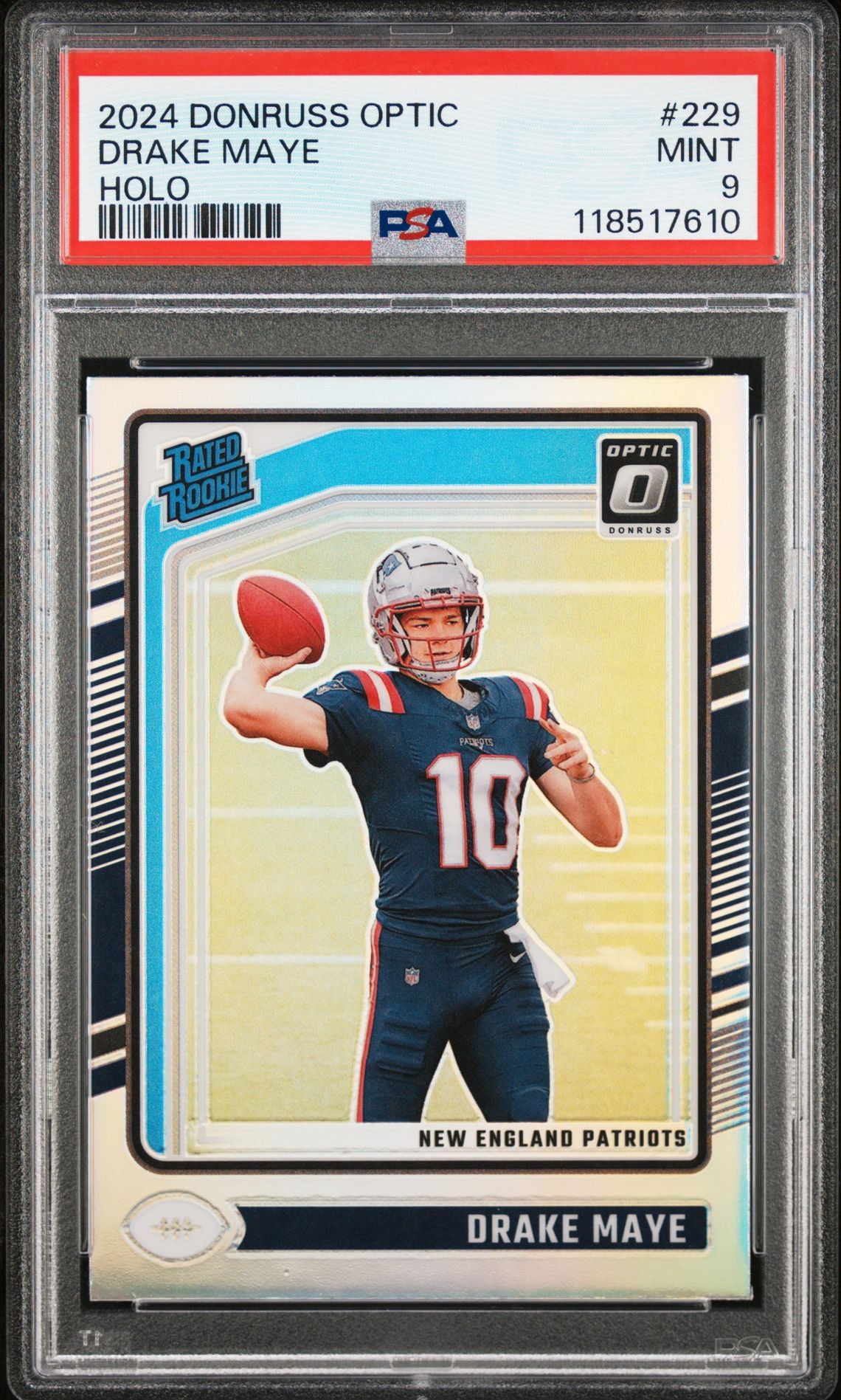 2024 Panini Donruss Optic Drake Maye #229 (Holo) Mint 9 front