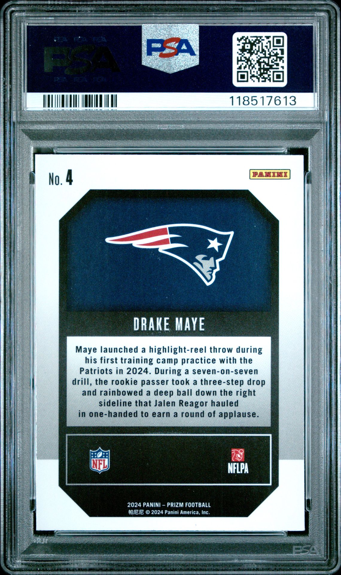 2024 Panini Prizm Emergent Drake Maye #4 Ex-Mt 6 back