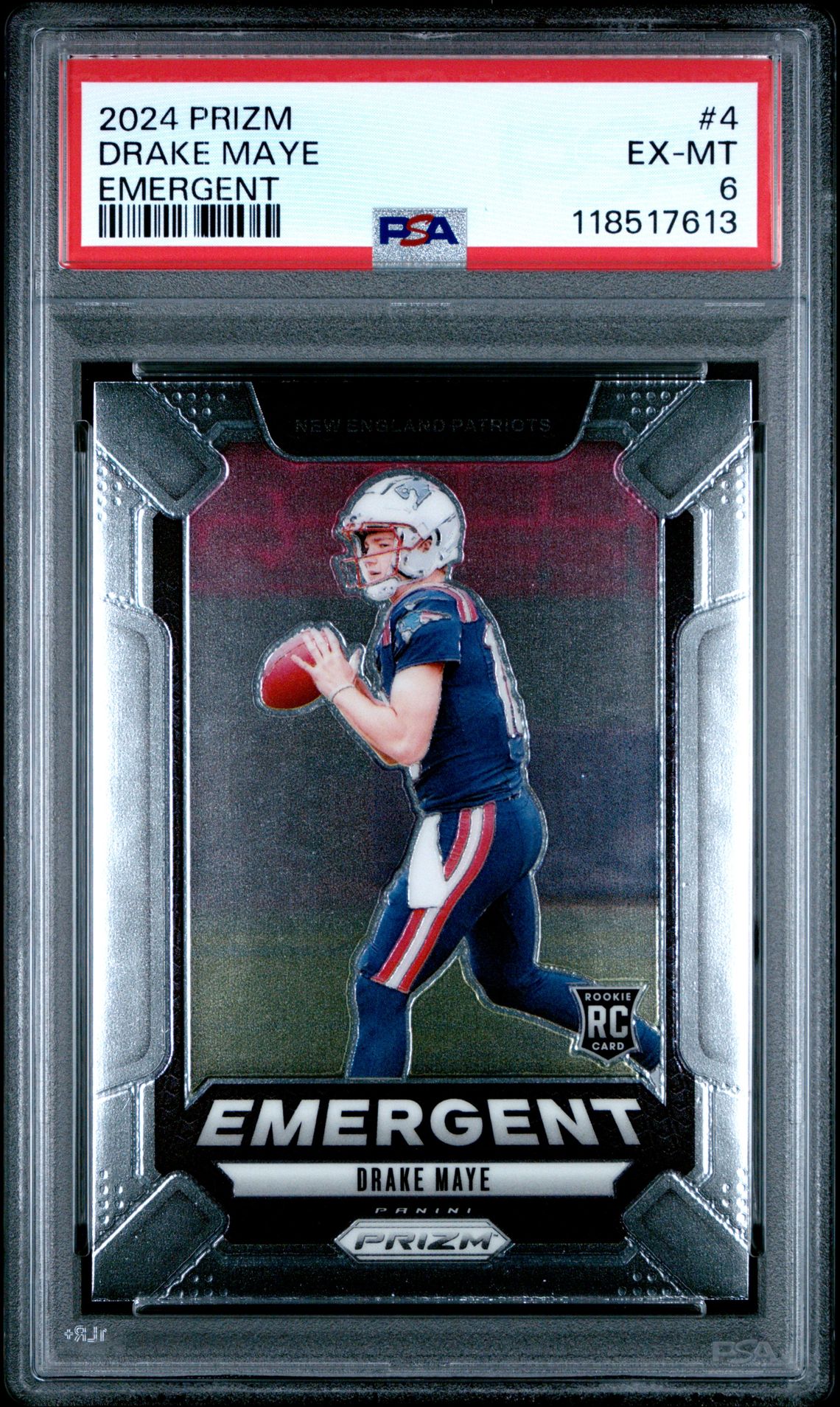 2024 Panini Prizm Emergent Drake Maye #4 Ex-Mt 6 front
