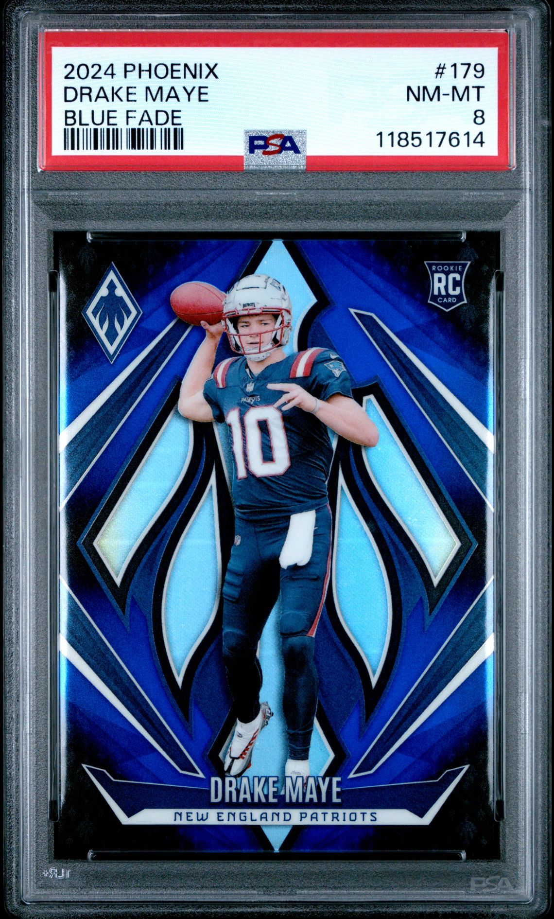 2024 Panini Phoenix Drake Maye #179 (Blue Fade) Nm-Mt 8 front