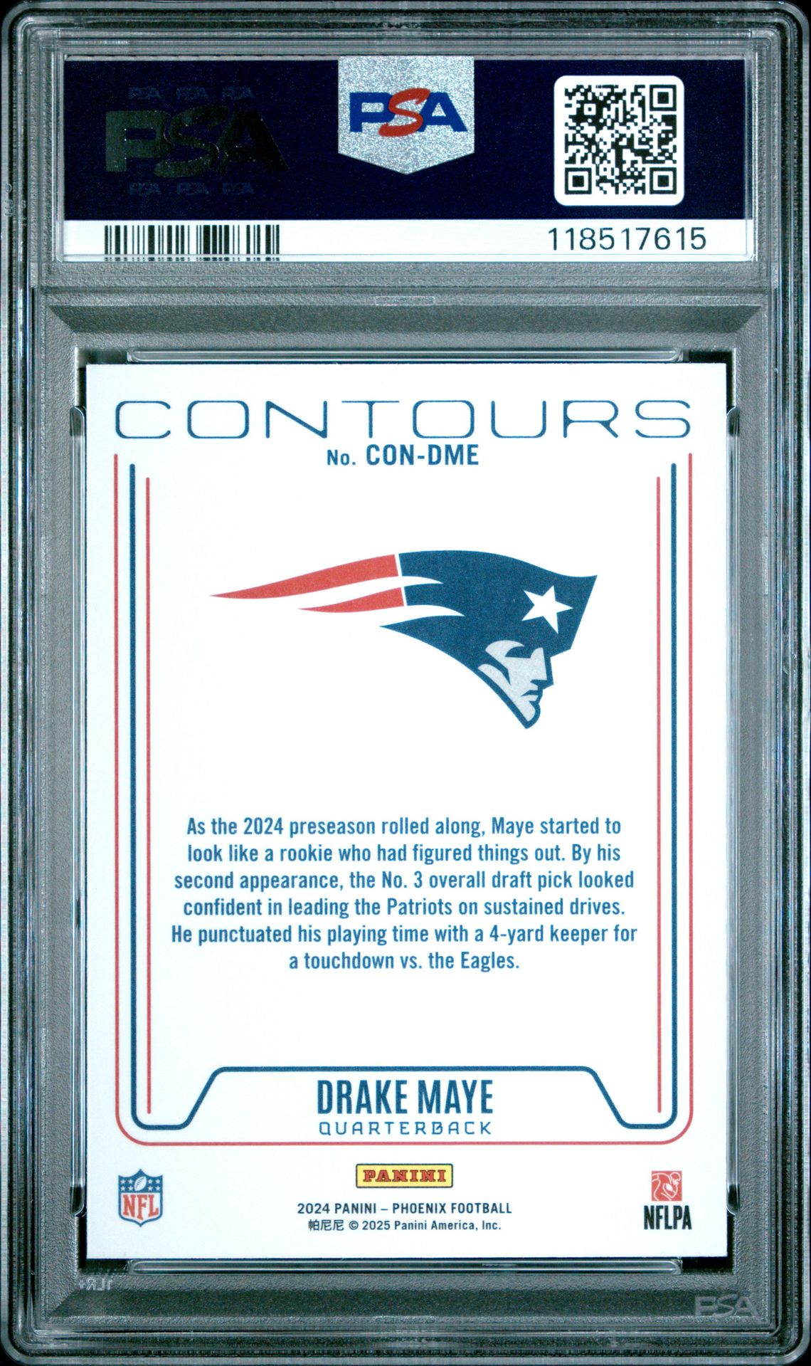 2024 Panini Phoenix Contours Drake Maye #Condme Nm 7 back