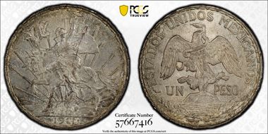 1911 Peso Caballito KM-453 Long Ray MS64