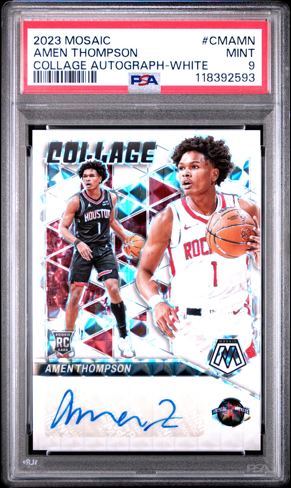 2023 Panini PANINI MOSAIC COLLAGE AUTOGRAPHS MOSAIC WHITE #CMAMN Amen Thompson front