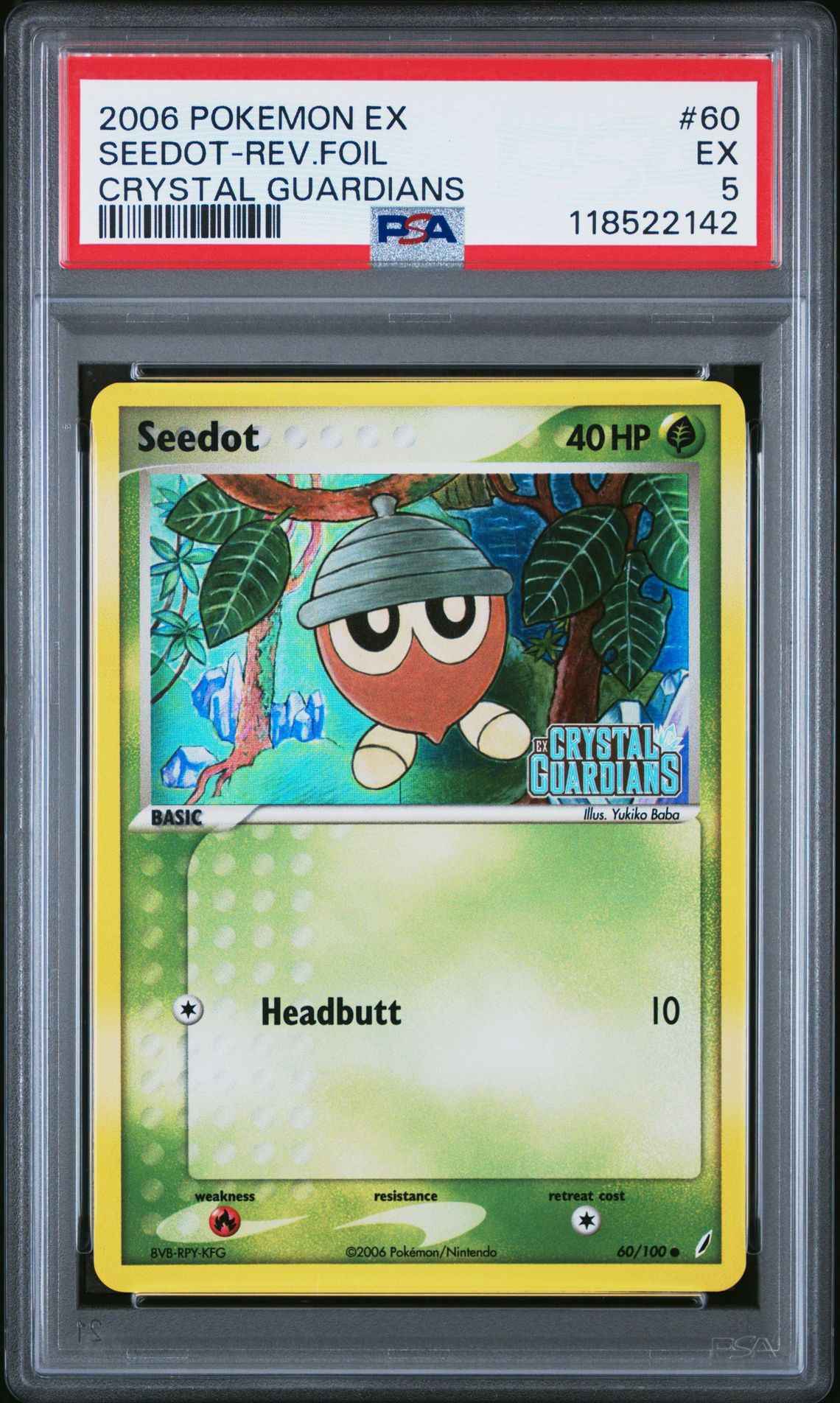 2006 Pokemon POKEMON EX CRYSTAL GUARDIANS #60 Seedot-Rev.Foil front
