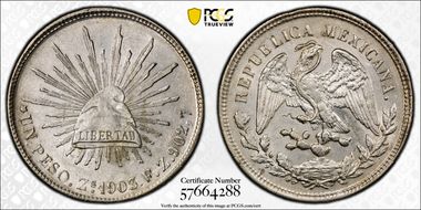 1903-Zs FZ Peso KM-409.3 AU58