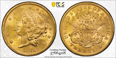 1876-S $20 MS61