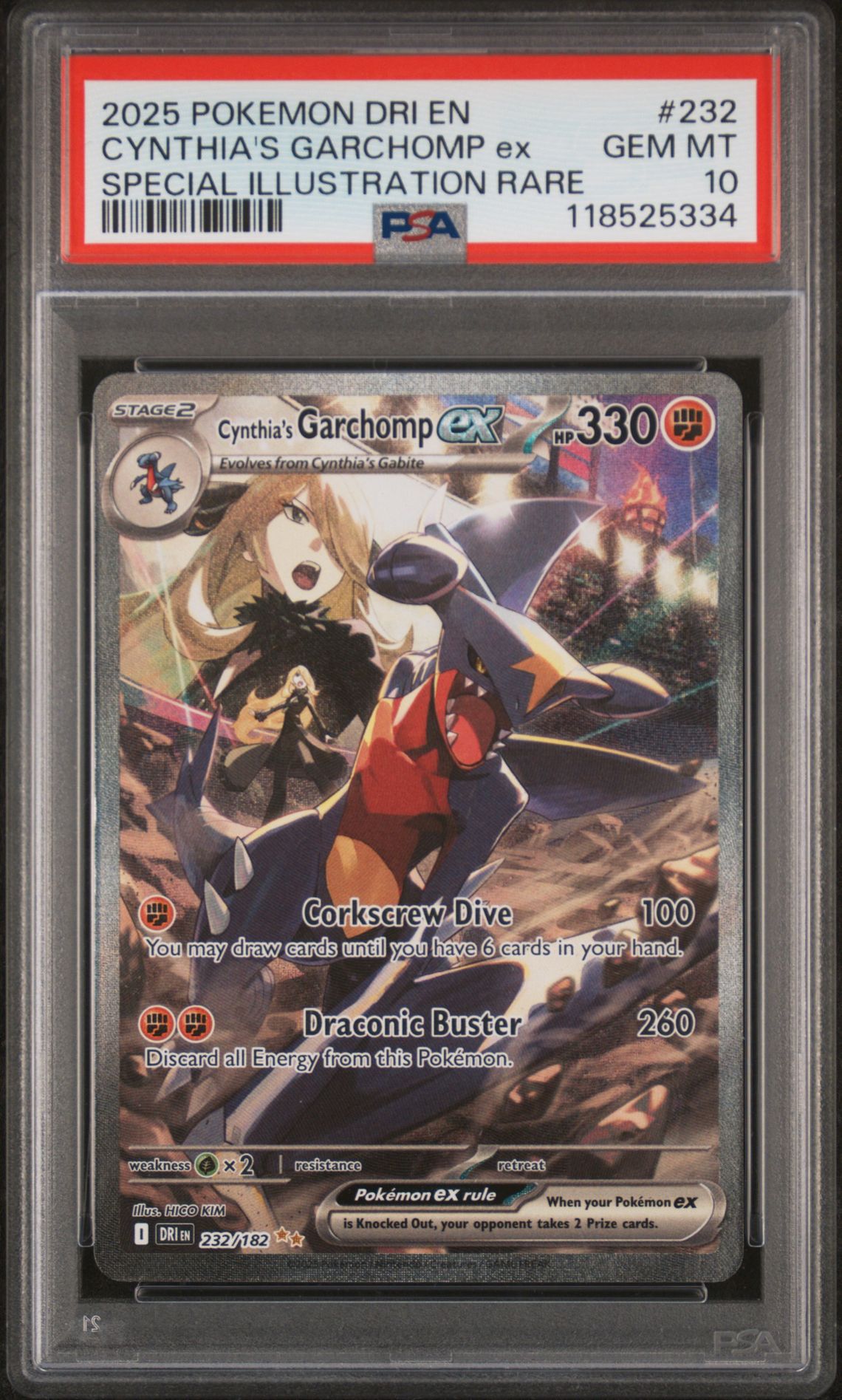 2025 Pokemon POKEMON DRI EN-DESTINED RIVALS SPECIAL ILLUSTRATION RARE #232 Cynthia's Garchomp EX front