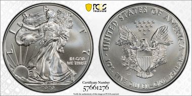 2020-W $1 Burnished Silver Eagle SP69