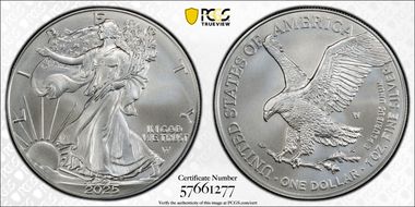 2025-W $1 Burnished Silver Eagle First Strike SP69