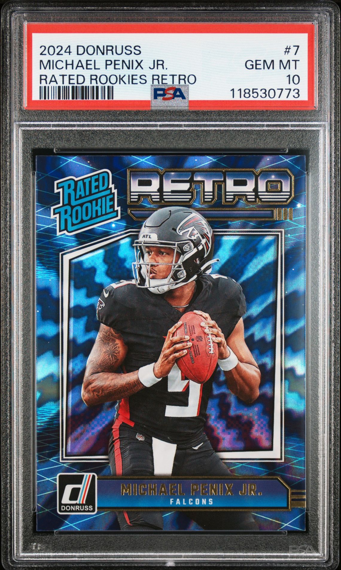 2024 Panini Donruss Rated Rookies Retro Michael Penix Jr. #7 Gem Mt 10 front