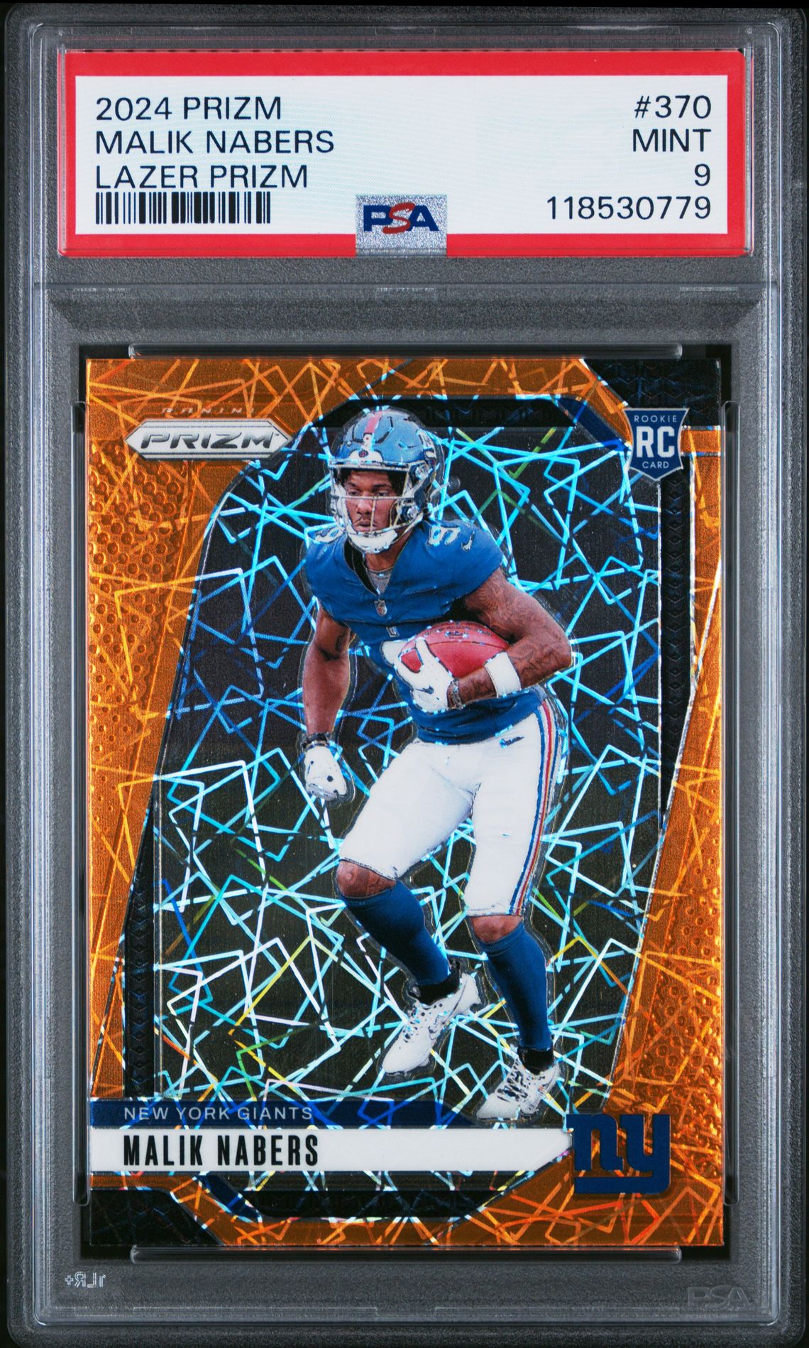2024 Panini Prizm Malik Nabers #370 (Lazer Prizm) Mint 9 front