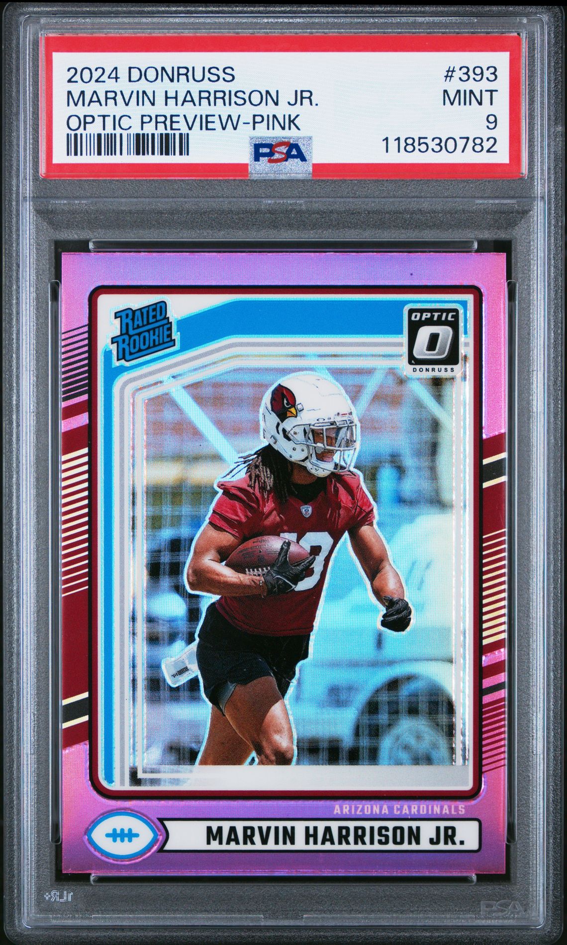 2024 Panini Donruss Marvin Harrison Jr. #393 (Optic Preview-Pink) Mint 9 front