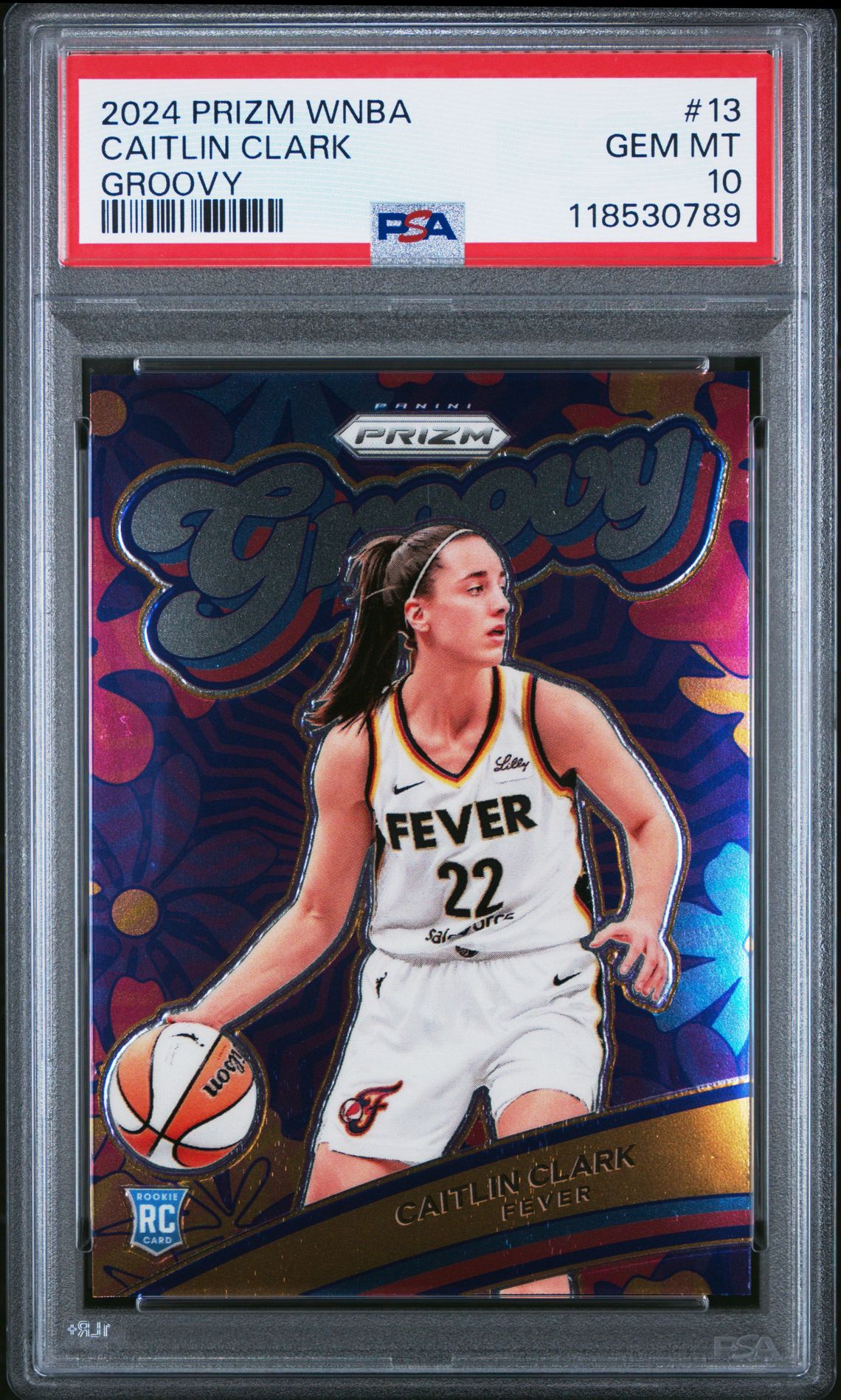 2024 Panini Prizm Wnba Groovy Caitlin Clark #13 Gem Mt 10 front