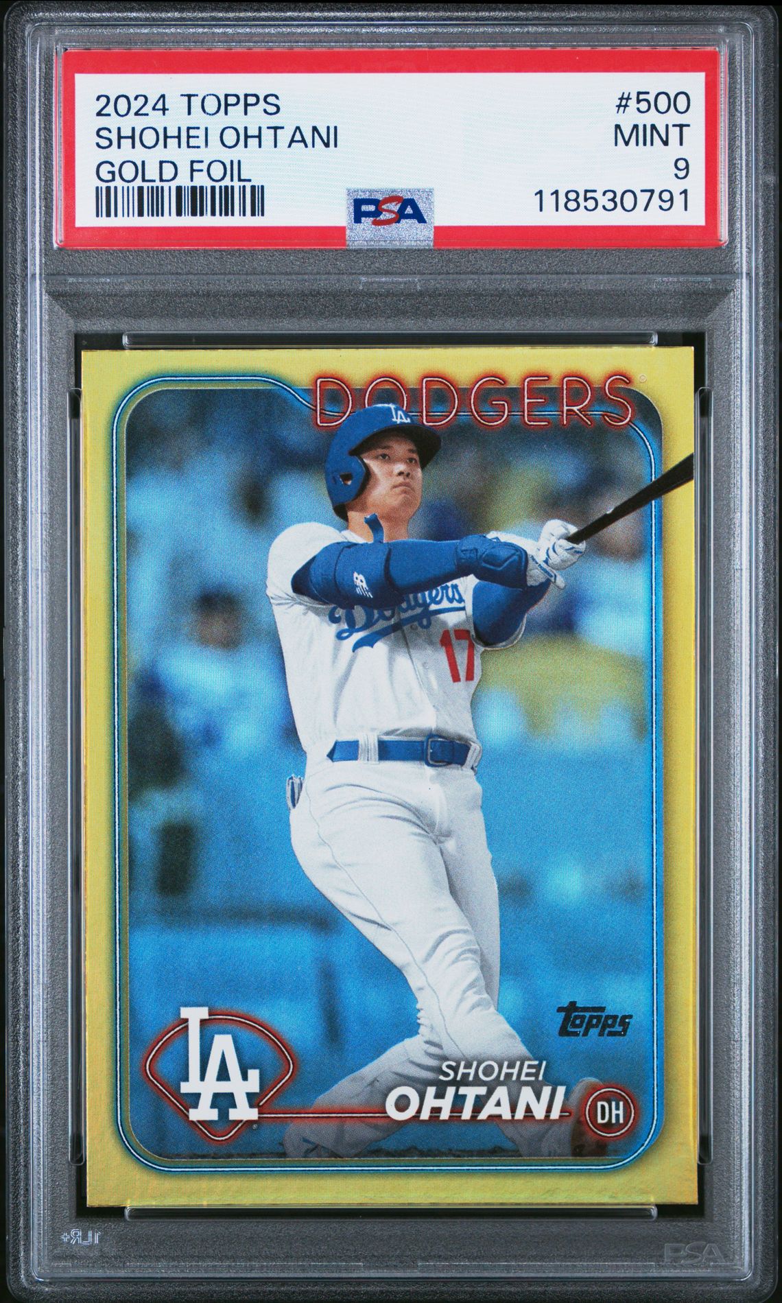 2024 Topps Shohei Ohtani #500 (Gold Foil) Mint 9 front