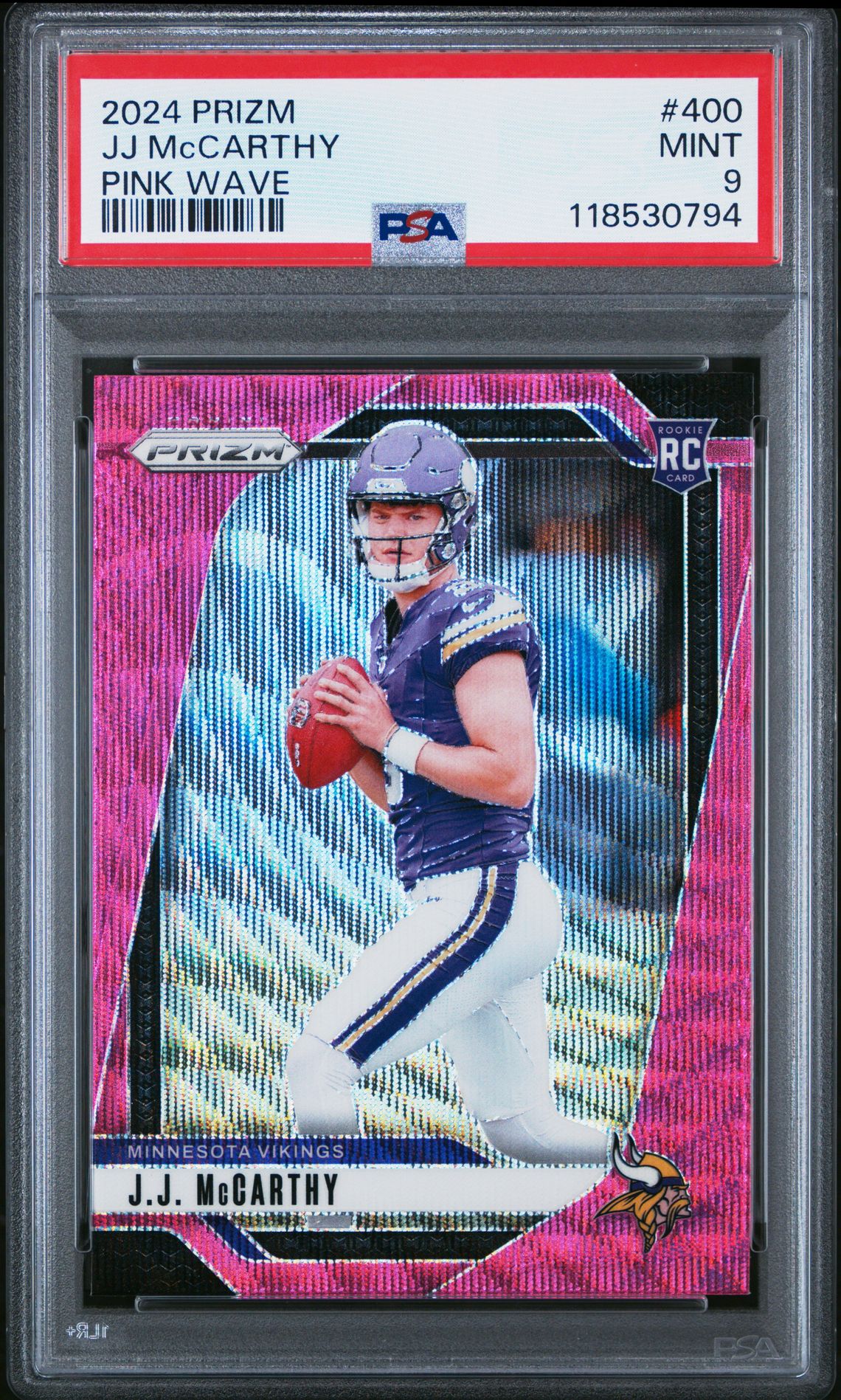 2024 Panini Prizm Jj Mccarthy #400 (Pink Wave) Mint 9 front