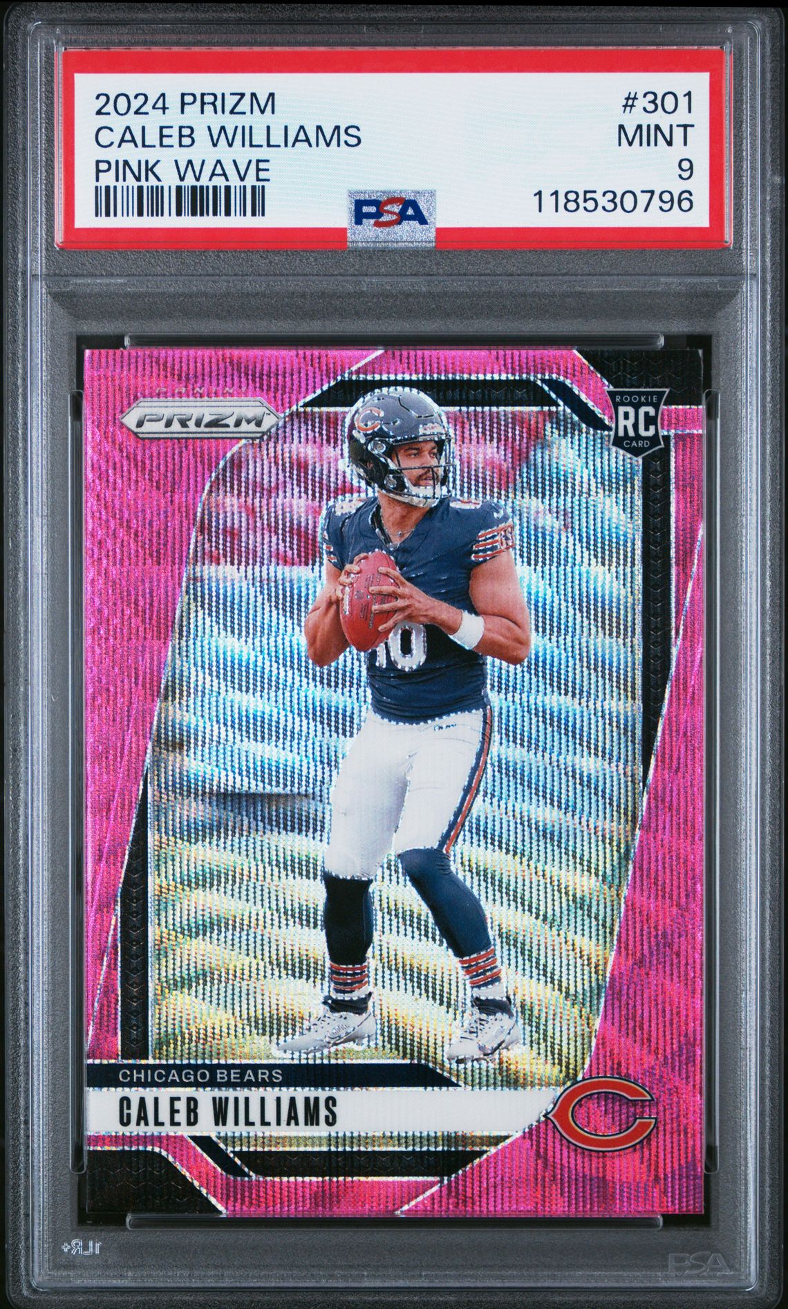 2024 Panini Prizm Caleb Williams #301 (Pink Wave) Mint 9 front