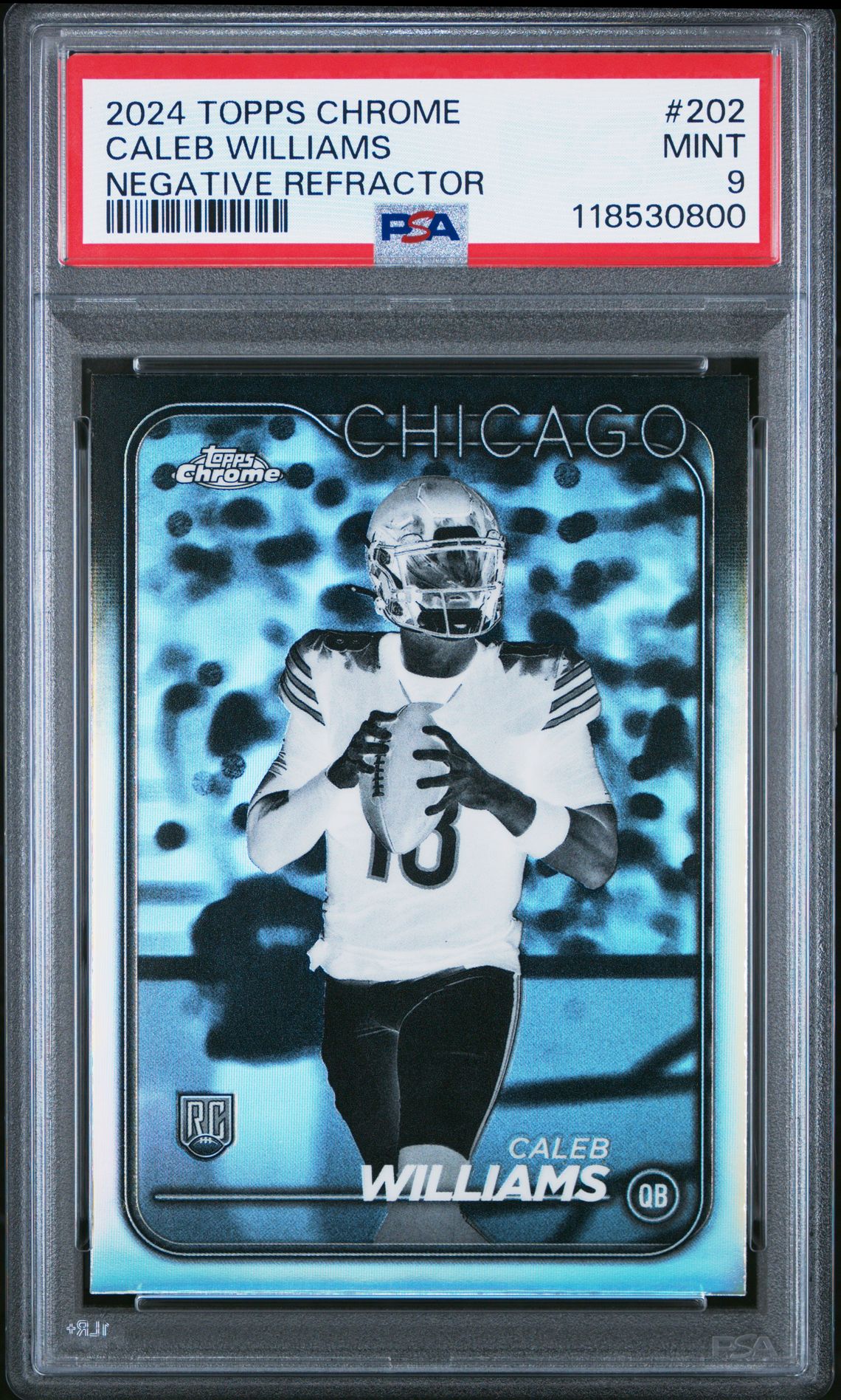 2024 Topps Chrome Caleb Williams #202 (Negative Refractor) Mint 9 front