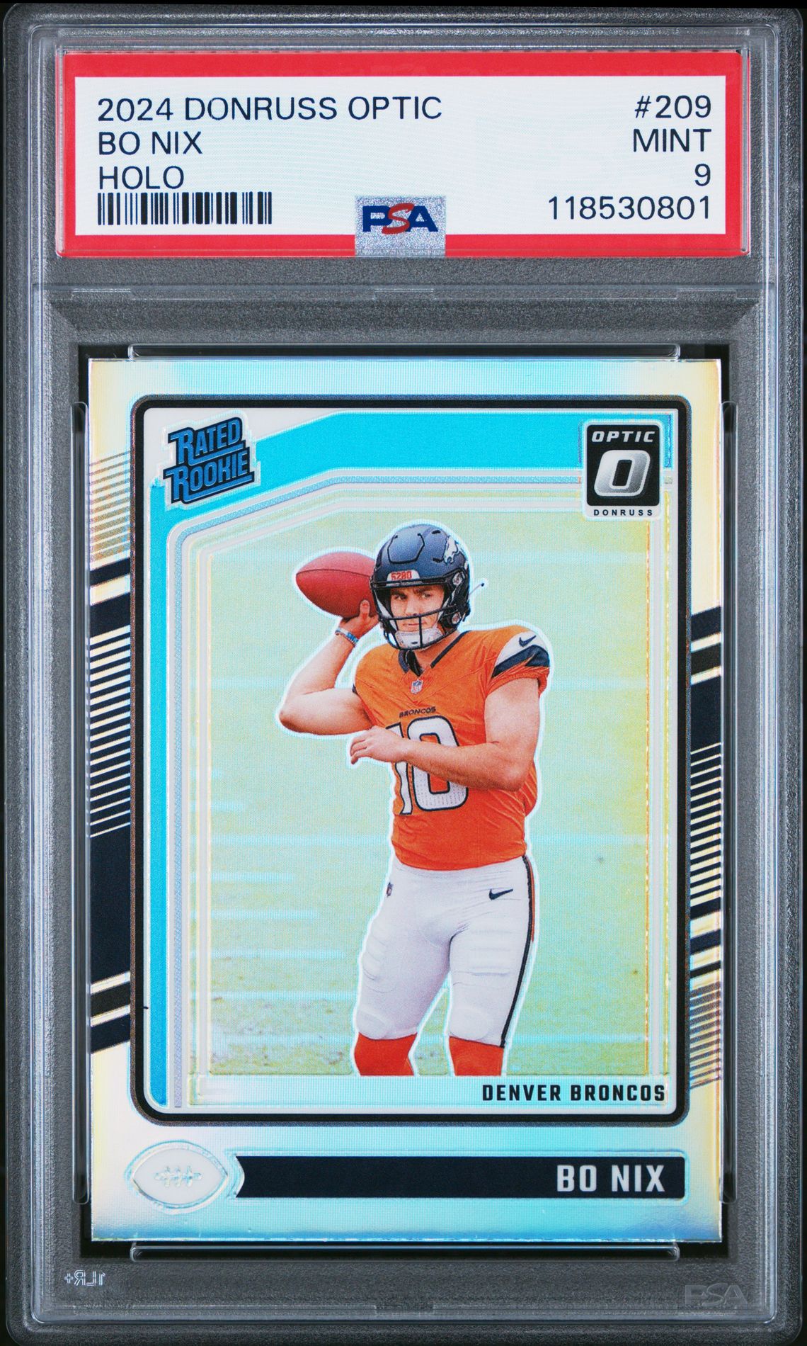 2024 Panini Donruss Optic Bo Nix #209 (Holo) Mint 9 front