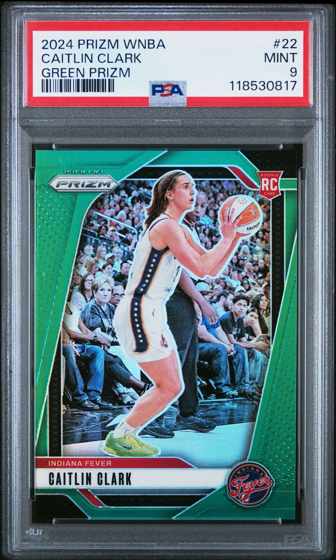 2024 Panini Prizm Wnba Caitlin Clark #22 (Green Prizm) Mint 9 front