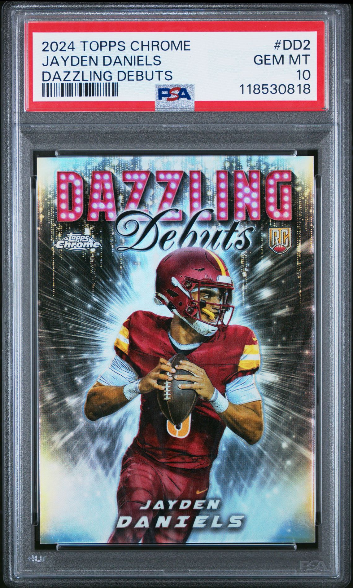 2024 Topps Chrome Dazzling Debuts Jayden Daniels #Dd2 Gem Mt 10 front