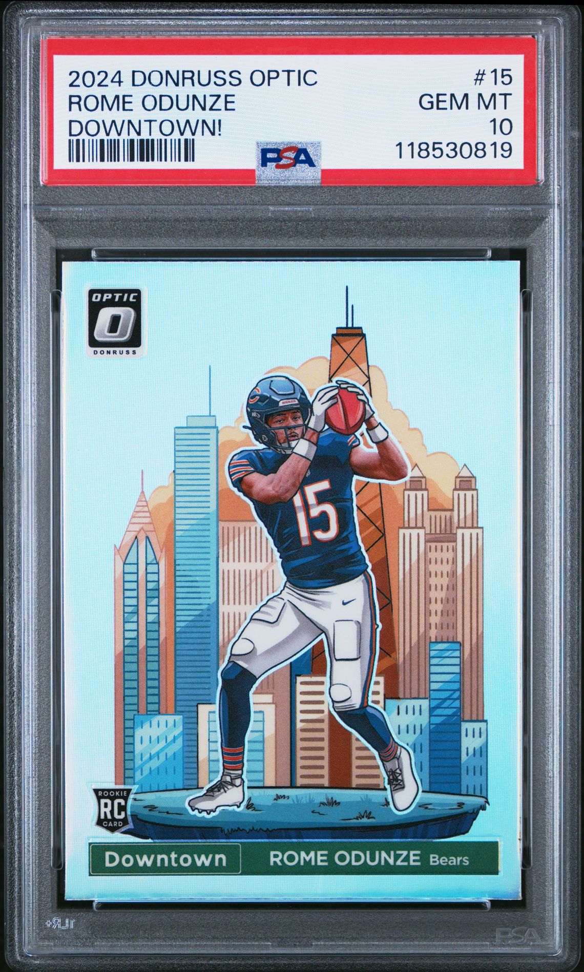 2024 Panini Donruss Optic Downtown! Rome Odunze #15 Gem Mt 10 front