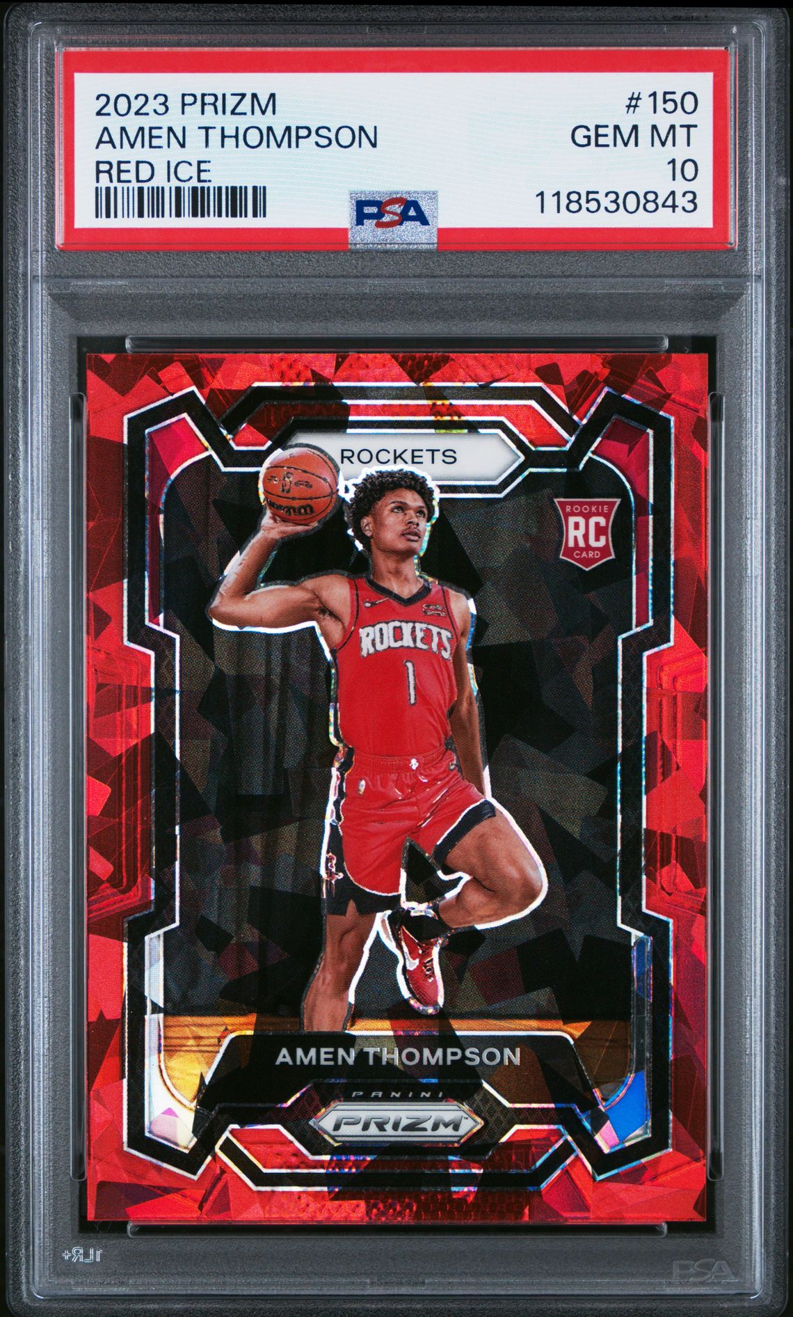 2023 Panini Prizm Amen Thompson #150 (Red Ice) Gem Mt 10 front