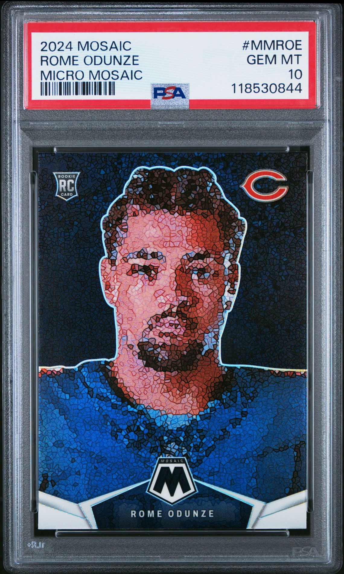 2024 Panini Mosaic Micro Mosaic Rome Odunze #Mmroe Gem Mt 10 front