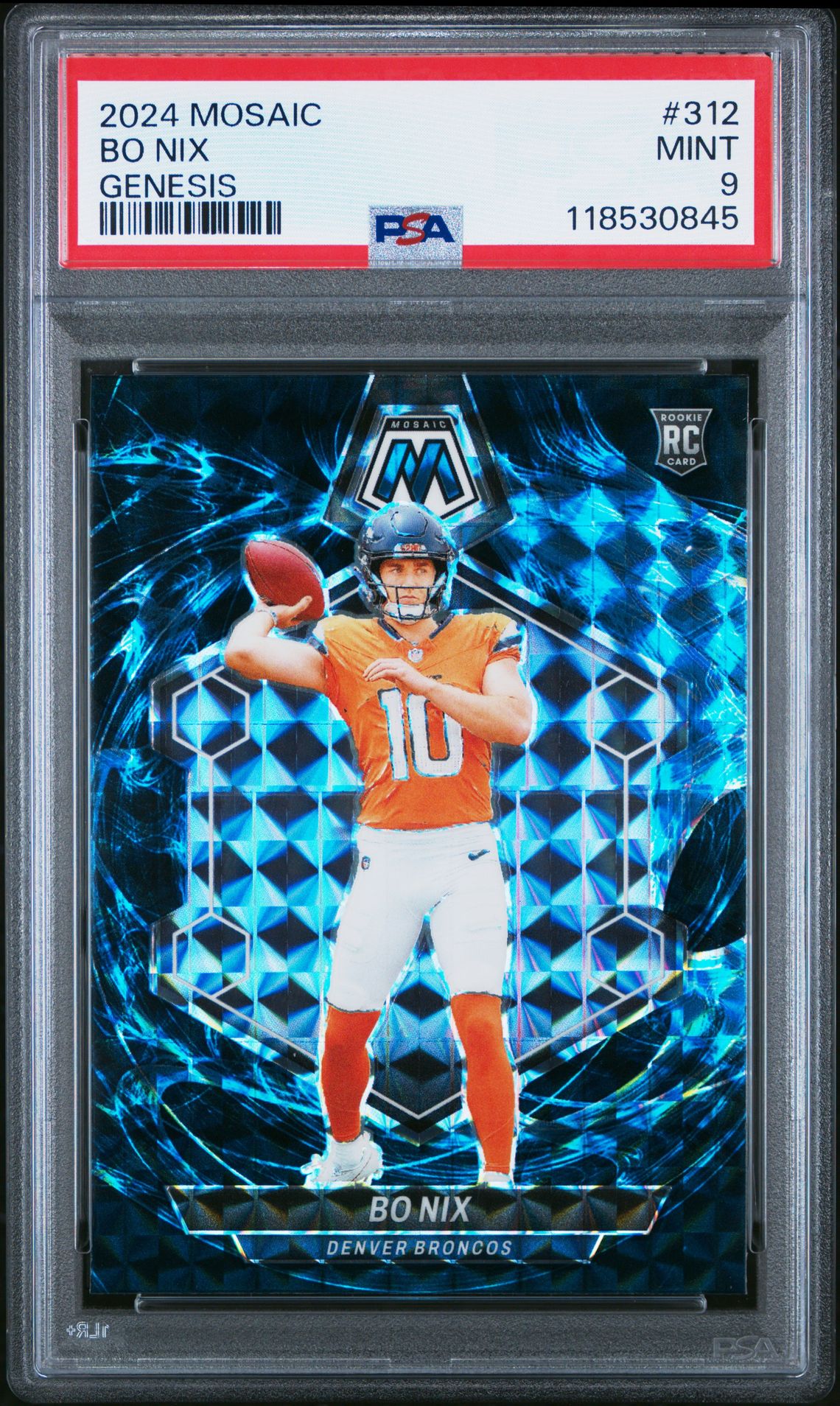 2024 Panini Mosaic Bo Nix #312 (Genesis) Mint 9 front