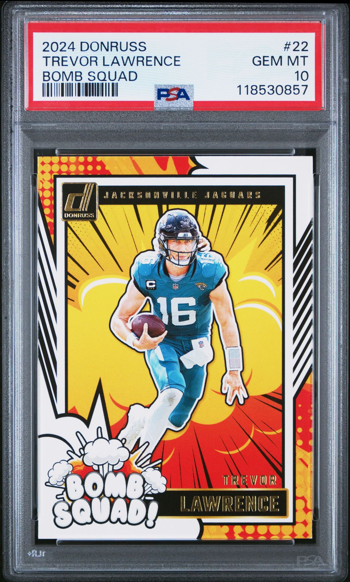 2024 Panini Donruss Bomb Squad Trevor Lawrence #22 Gem Mt 10 front