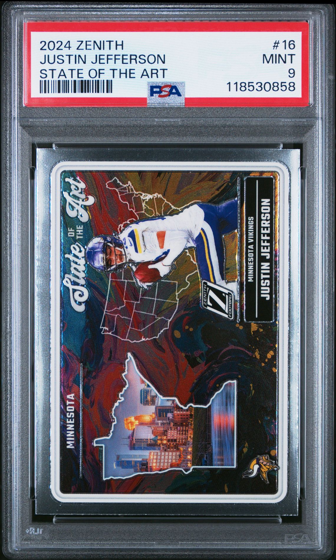 2024 Panini Zenith State Of The Art Justin Jefferson #16 Mint 9 front