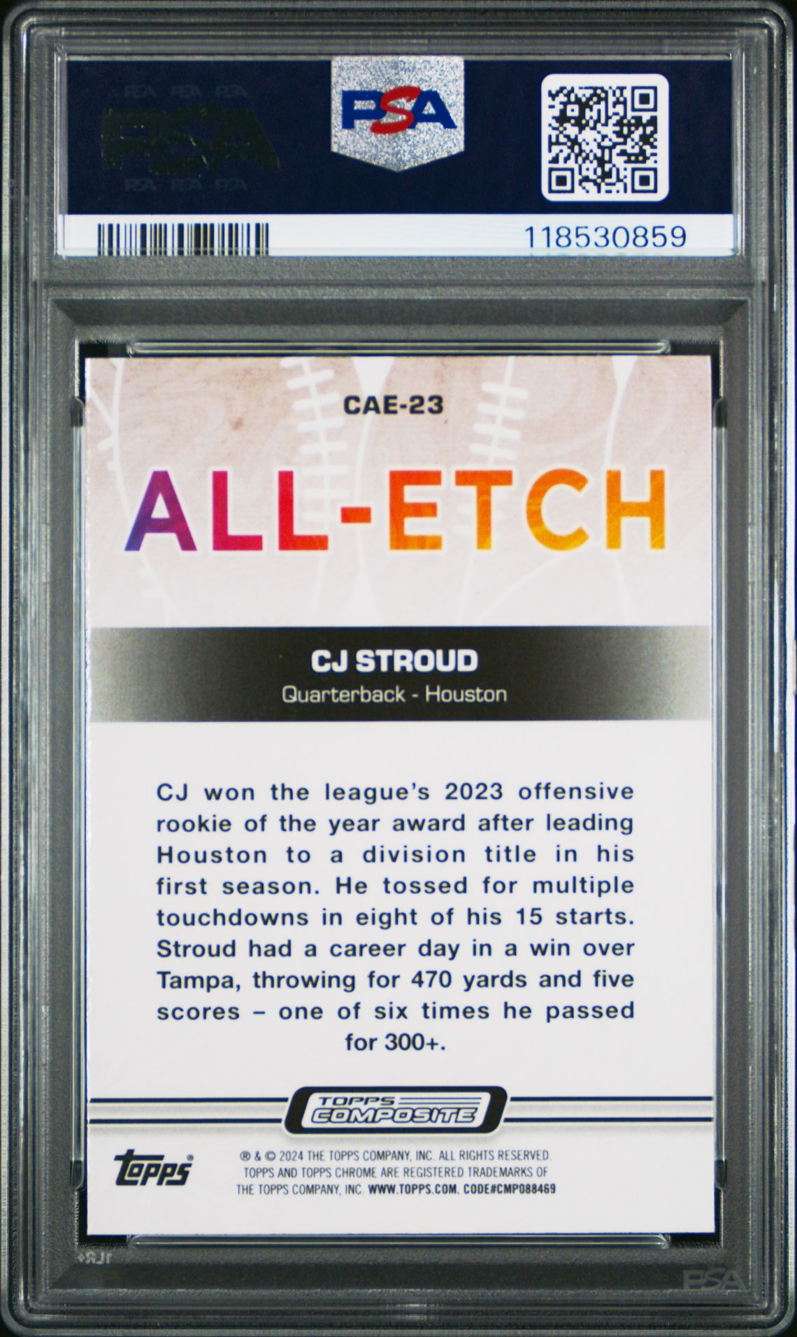 2023 Topps Composite Chrome All-Etch Cj Stroud #Cae23 Gem Mt 10 back