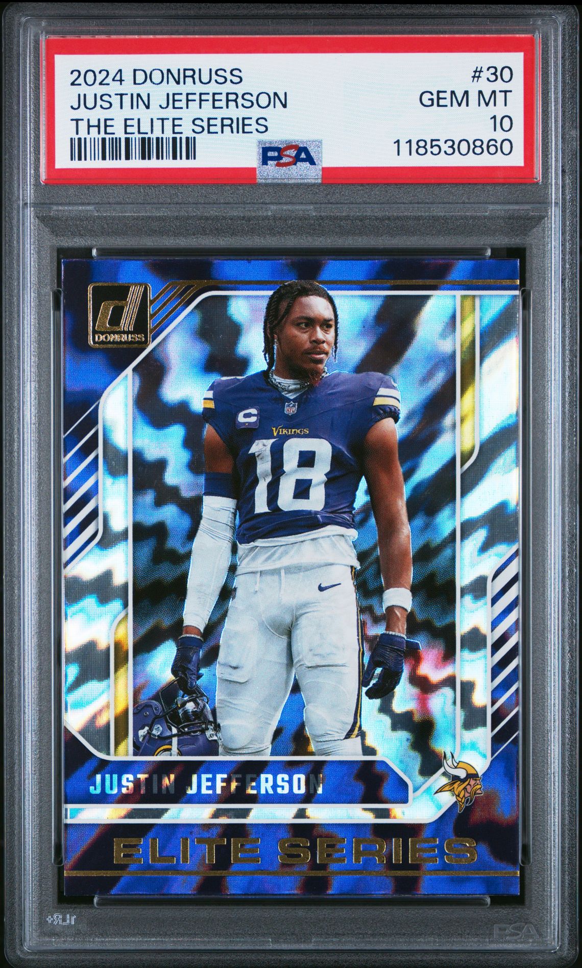 2024 Panini Donruss The Elite Series Justin Jefferson #30 Gem Mt 10 front