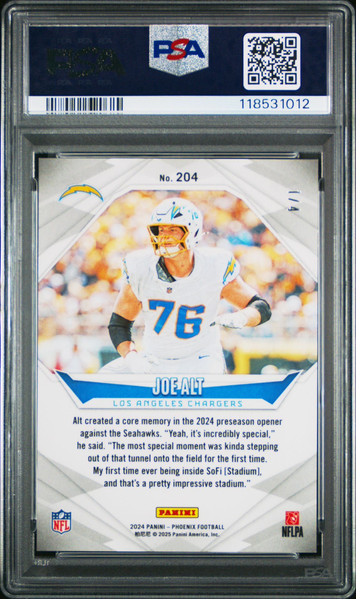 2024 Panini Phoenix Joe Alt #204 (Dreamweaver) Gem Mt 10 back