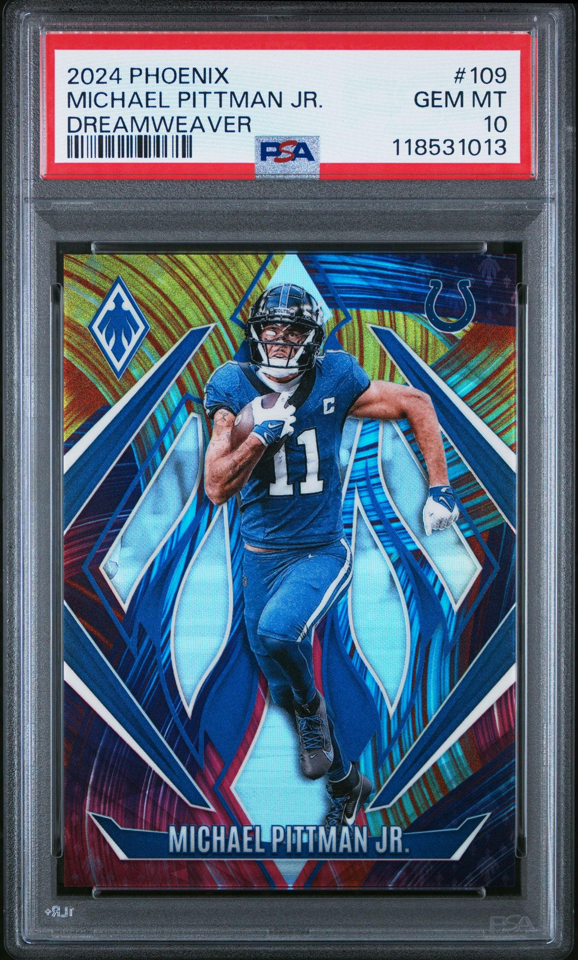 2024 Panini Phoenix Michael Pittman Jr. #109 (Dreamweaver) Gem Mt 10 front