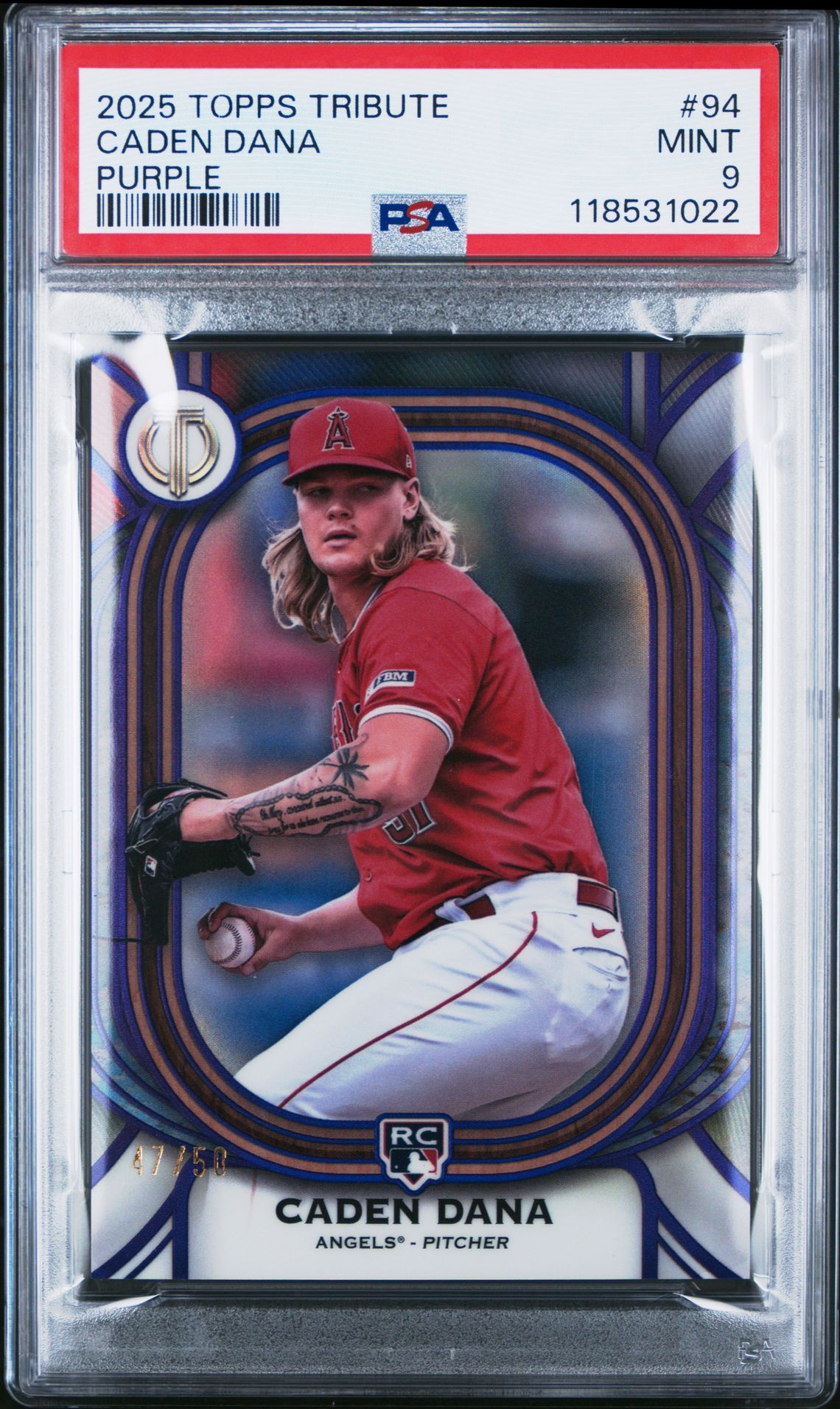 2025 Topps Tribute Caden Dana #94 (Purple) Mint 9 front