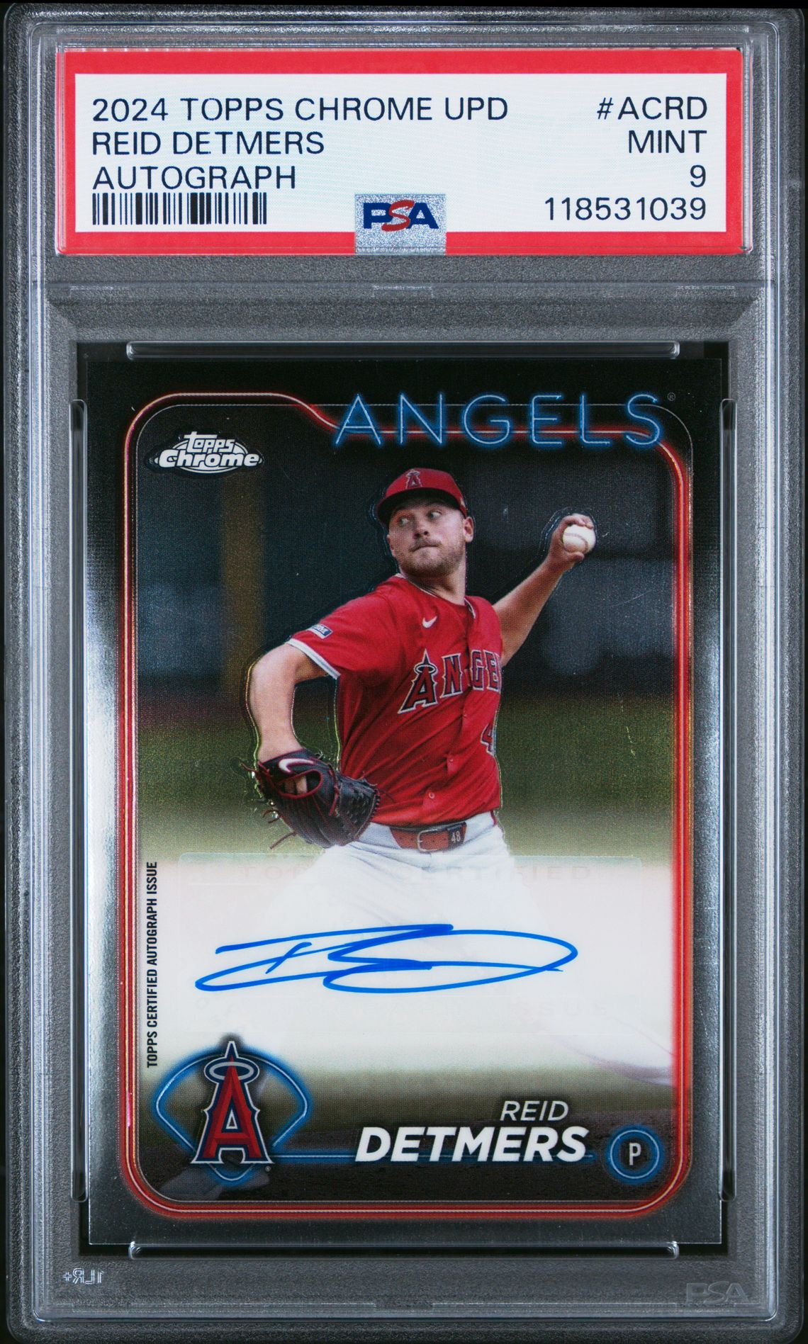 2024 Topps Chrome Update Chrome Baseball Update Series Autographs Reid Detmers #Acrd Mint 9 front