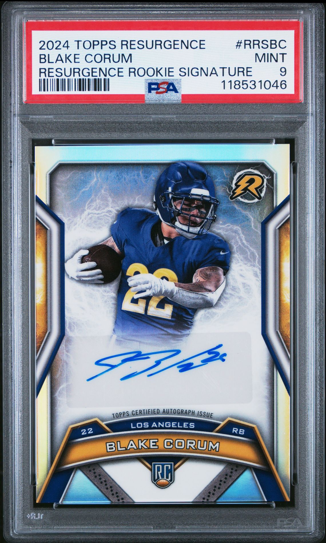 2024 Topps Resurgence Resurgence Rookie Signatures Blake Corum #Rrsbc (Resurgence Rookie Signature) Mint 9 front