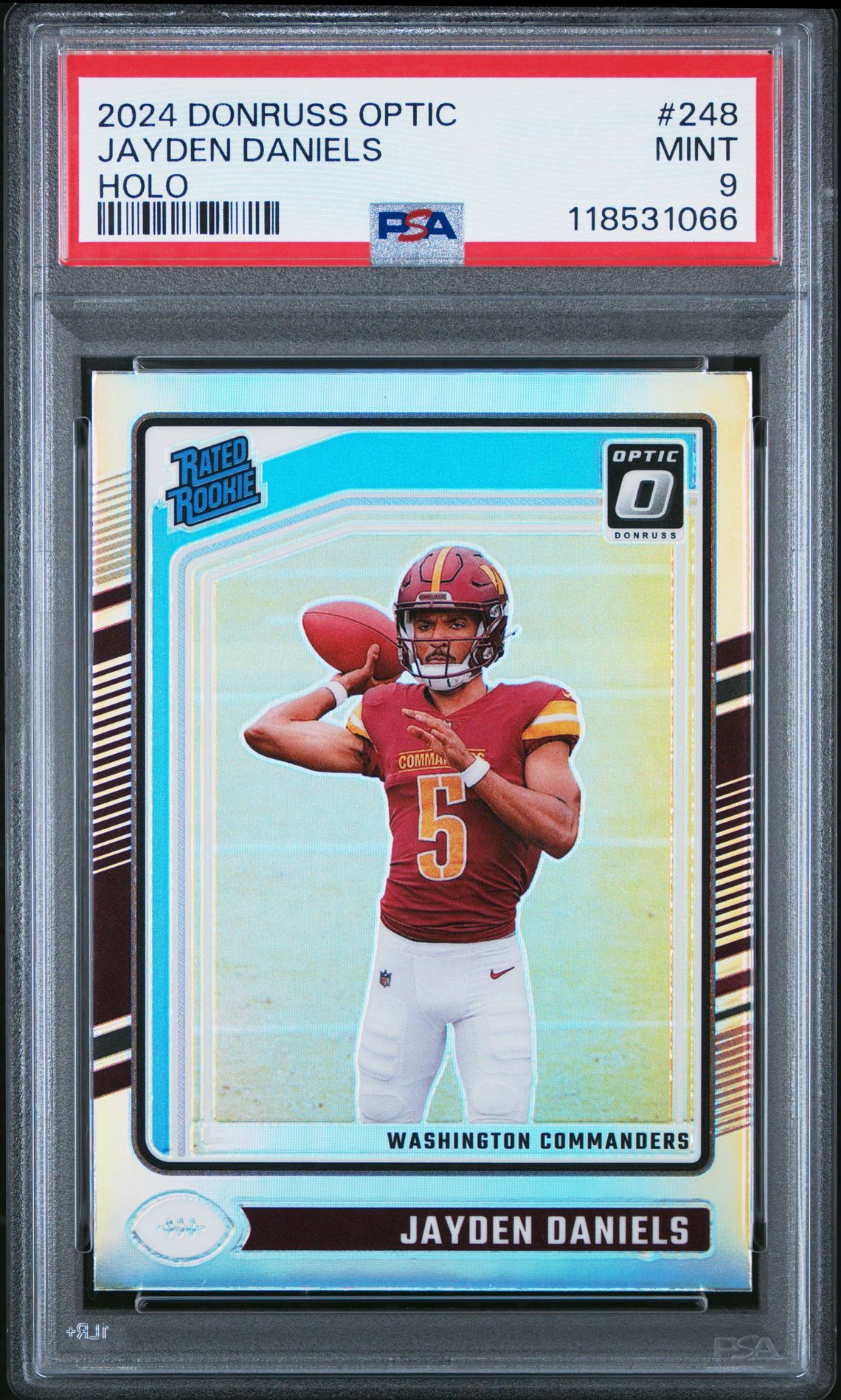 2024 Panini Donruss Optic Jayden Daniels #248 (Holo) Mint 9 front