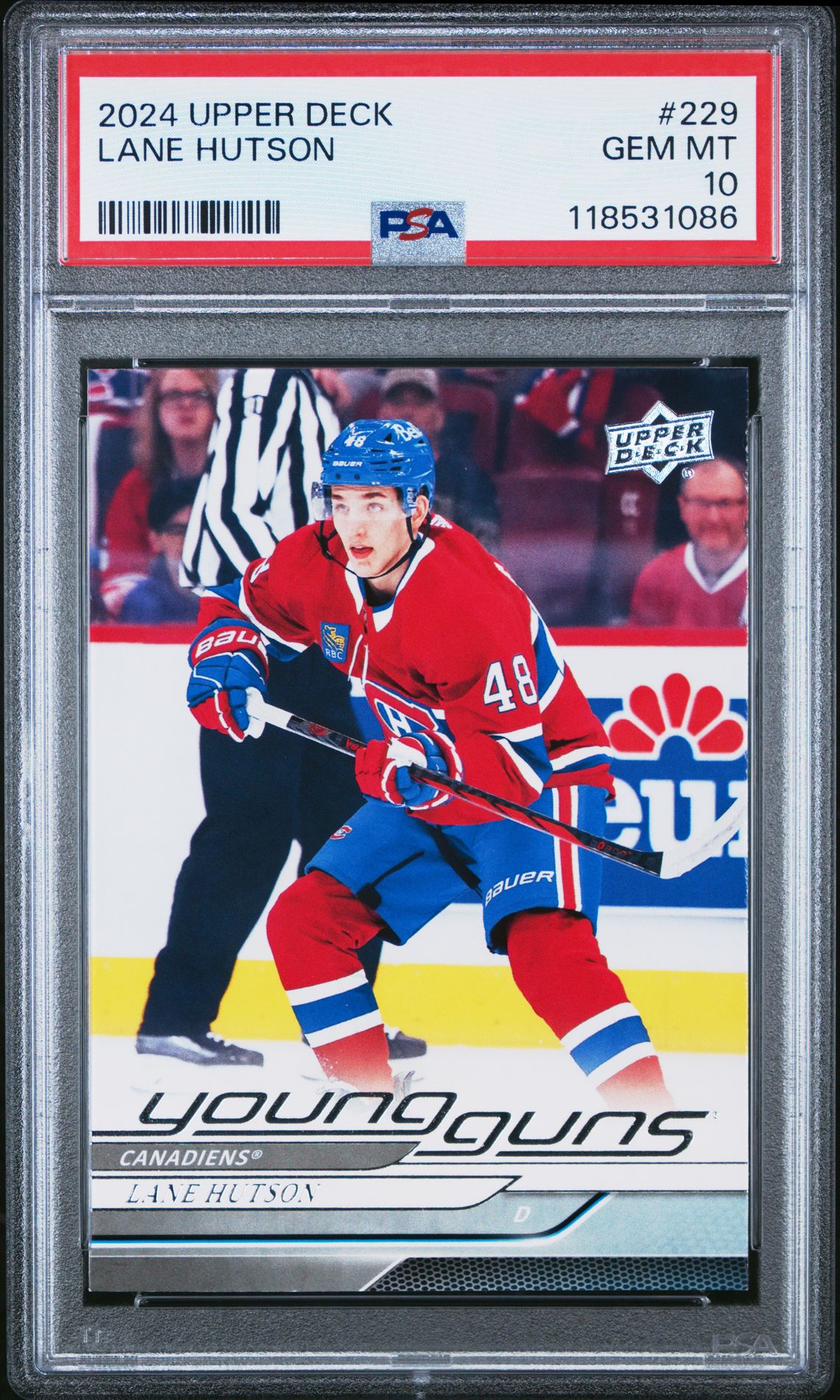 2024 Upper Deck Lane Hutson #229 Gem Mt 10 front