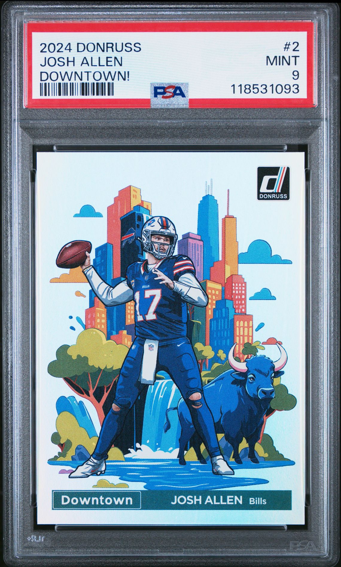 2024 Panini Donruss Downtown! Josh Allen #2 (Downtown!) Mint 9 front