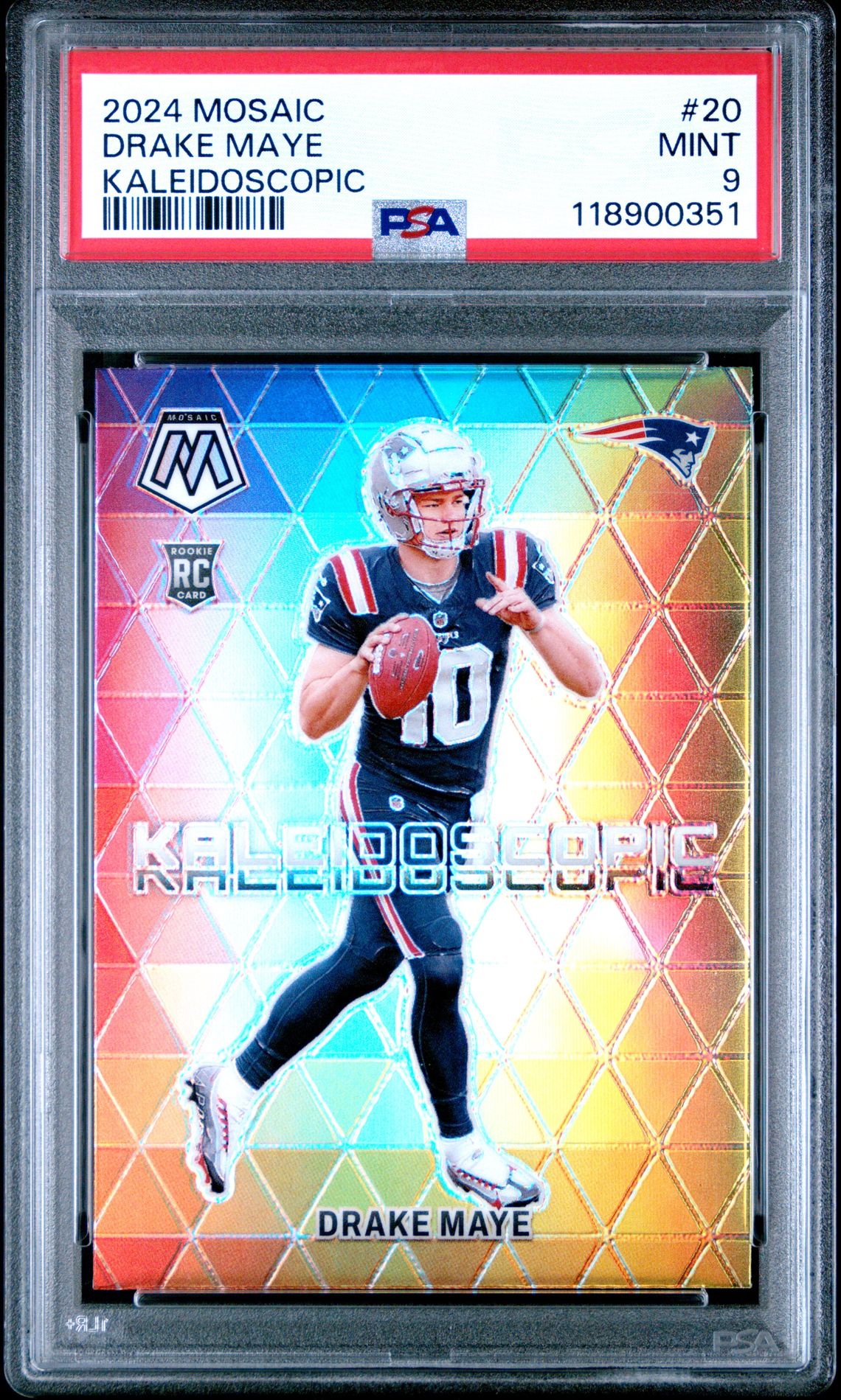 2024 Panini Mosaic Kaleidoscopic Drake Maye #20 Mint 9 front
