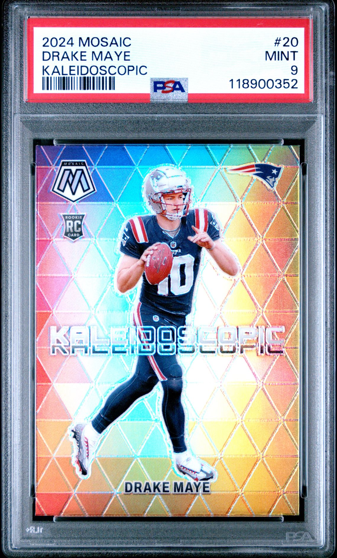 2024 Panini Mosaic Kaleidoscopic Drake Maye #20 Mint 9 front
