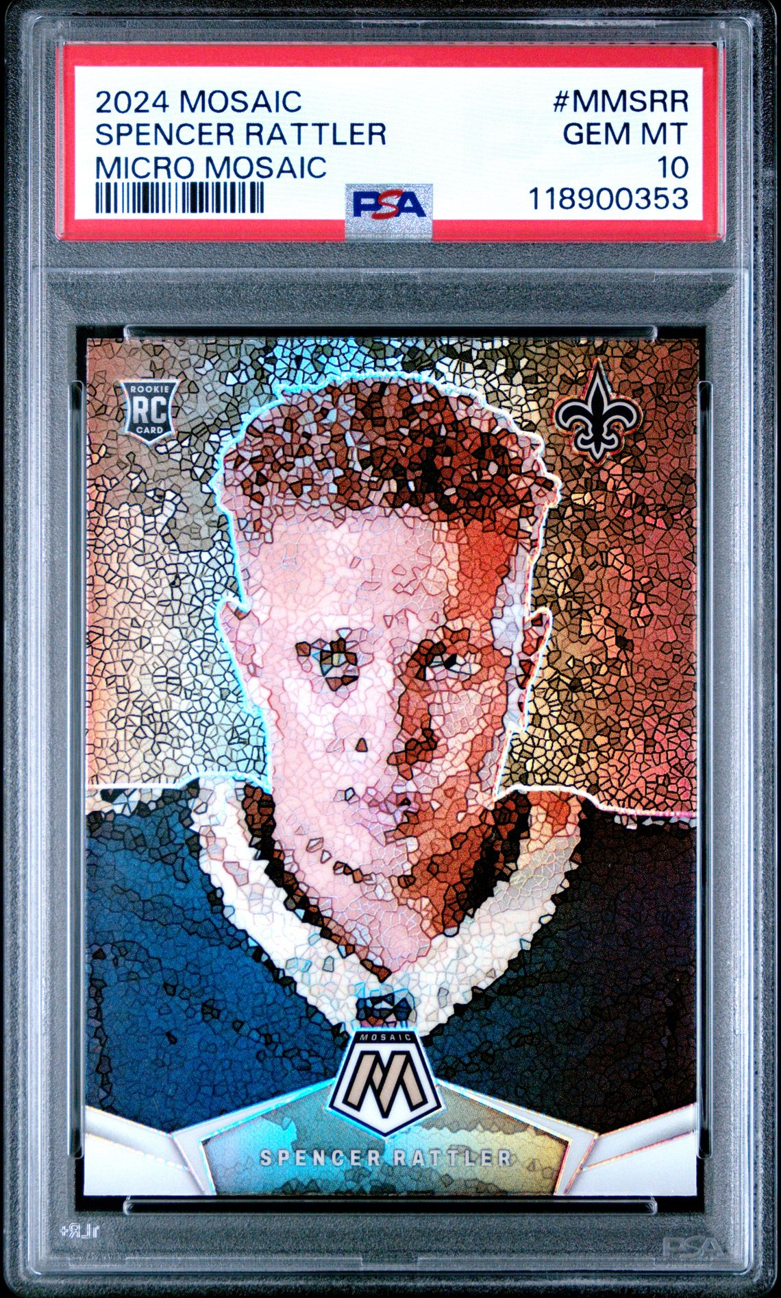 2024 Panini Mosaic Micro Mosaic Spencer Rattler #Mmsrr Gem Mt 10 front
