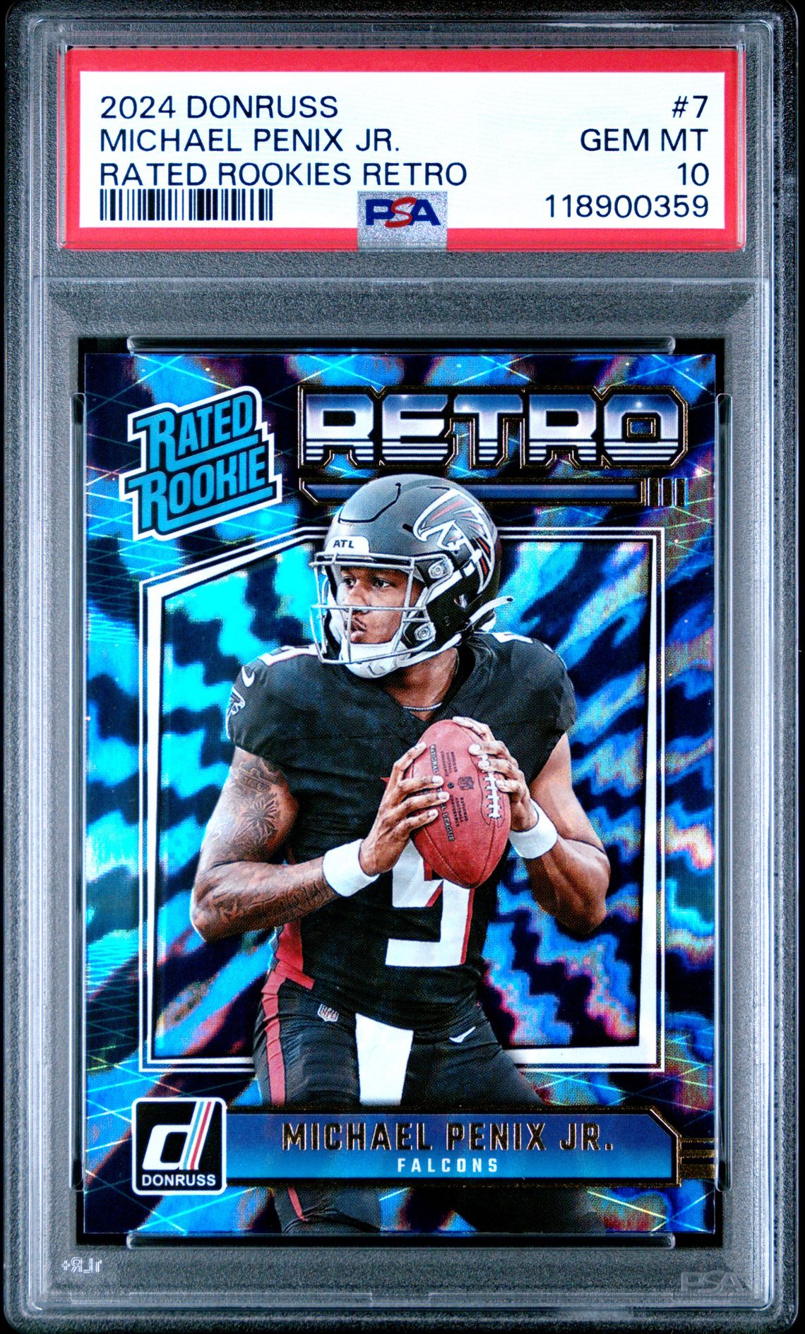 2024 Panini Donruss Rated Rookies Retro Michael Penix Jr. #7 Gem Mt 10 front