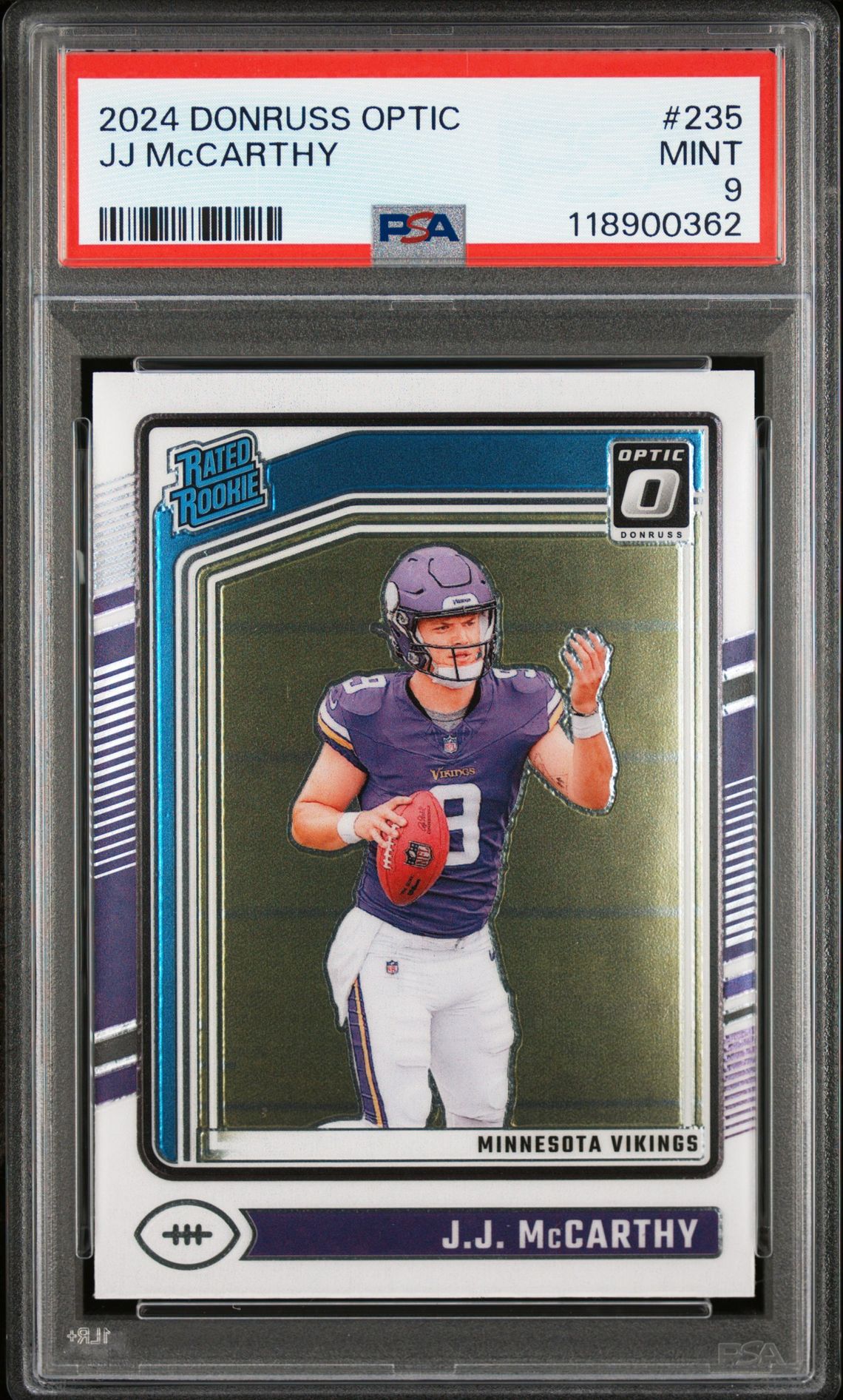 2024 Panini Donruss Optic Jj Mccarthy #235 Mint 9 front